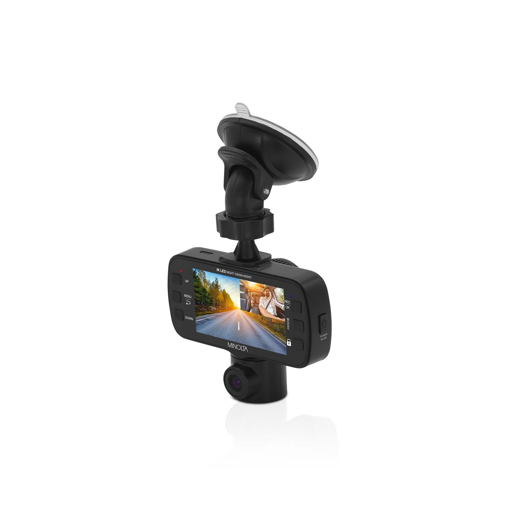 Minolta MNCD350X 2-Channel 1080p Car Cam with 2.7-Inch LCD & Interior Recording
