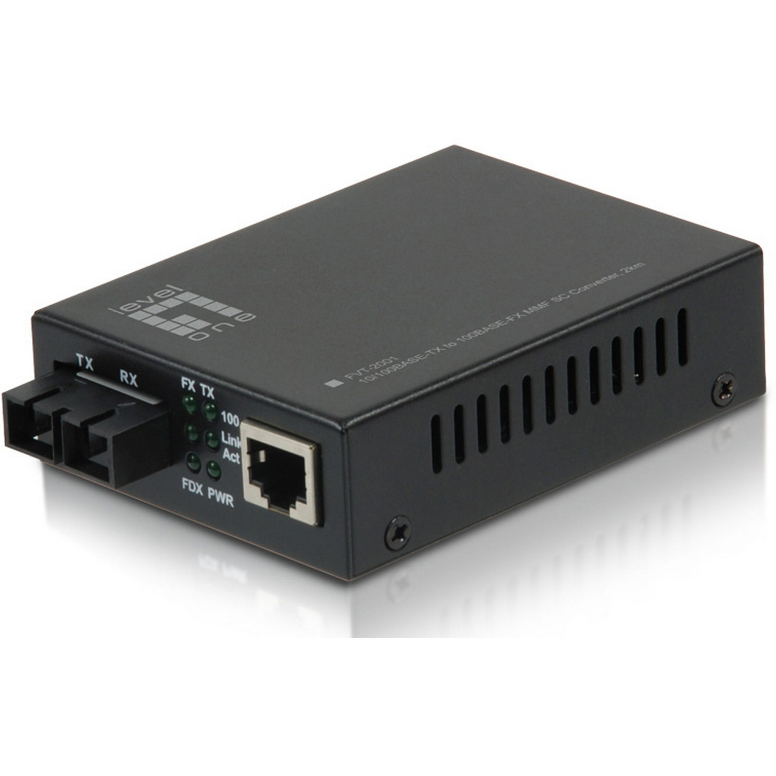 LevelOne FVT-2001 Fast Ethernet RJ45 to SC Media Converter for Network Signal Conversion