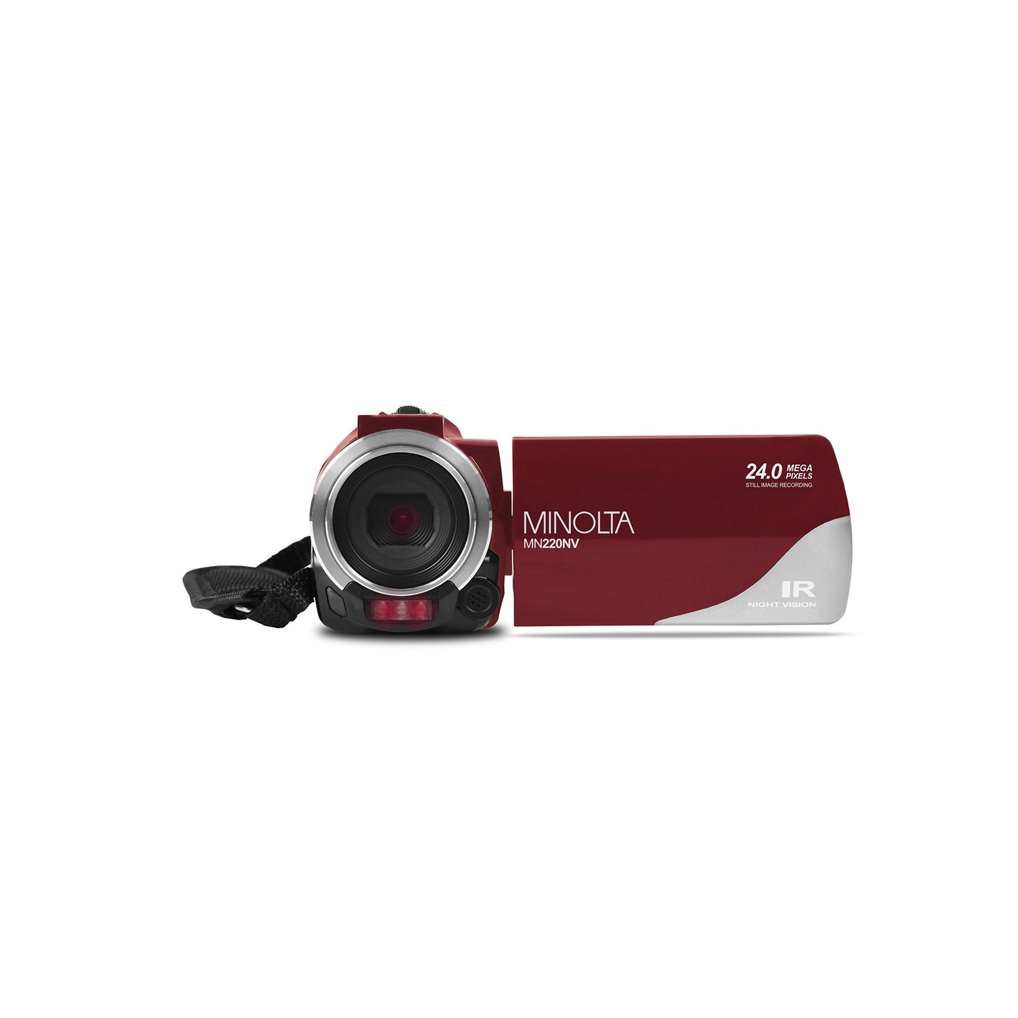 Red Minolta MN220NV Digital HD Camcorder with 1080p Resolution, 24 MP, Night Vision, and WiFi Connectivity