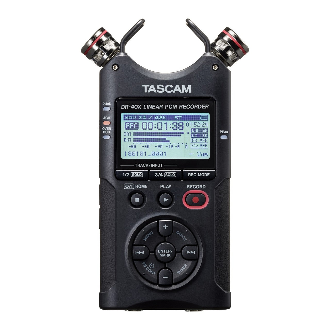 Tascam DR-40X Professional Four Track Digital Audio Recorder and USB Audio Interface for Cinema, Music, and Podcasting
