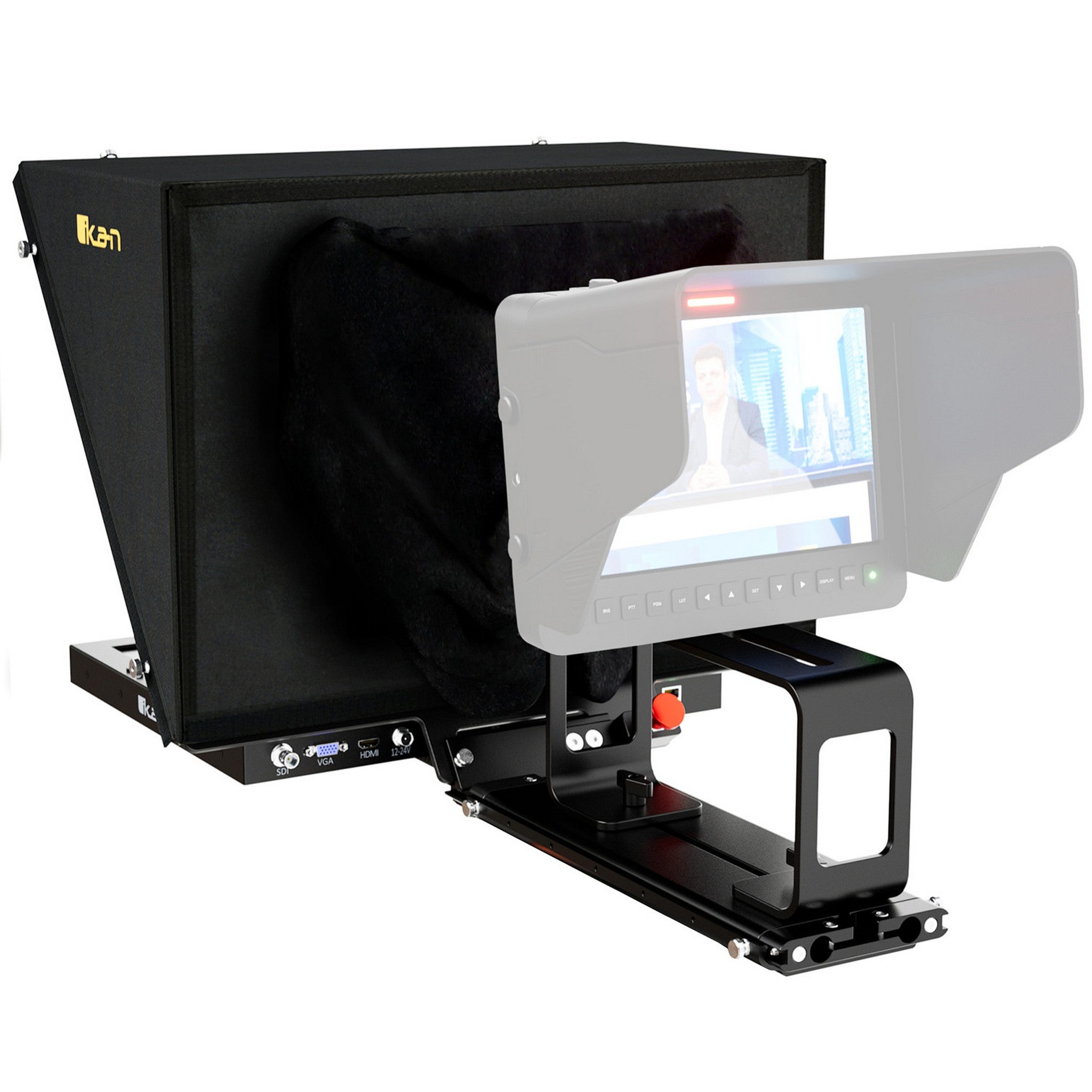 19-inch PTZ Widescreen Professional Teleprompter Pedestal Dolly System - Ikan PT4500-V3-PEDESTAL
