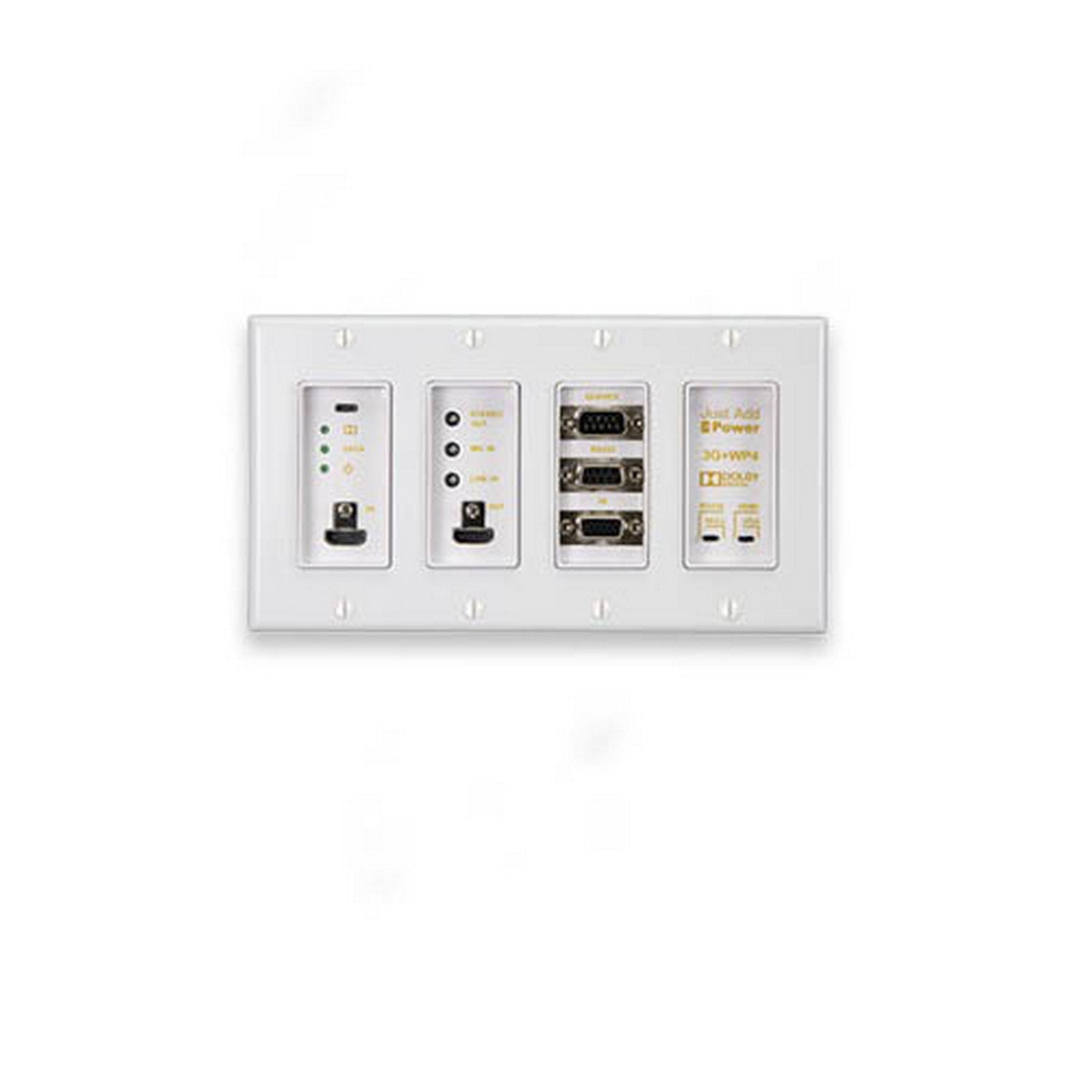 Just Add Power 3G+ ULTRA 718WP4 4-Gang High-Performance UltraHDIP HDMI/VGA Wallplate Transmitter