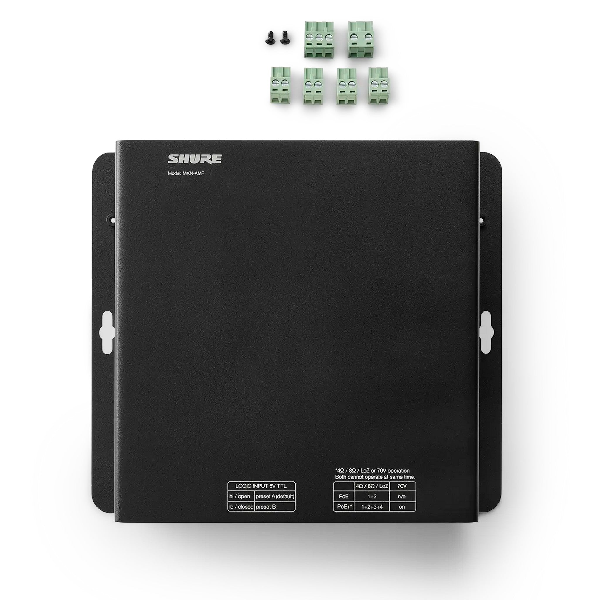 Shure High - Performance Microflex MXN - AMP 70V PoE - Powered Audio Amplifier