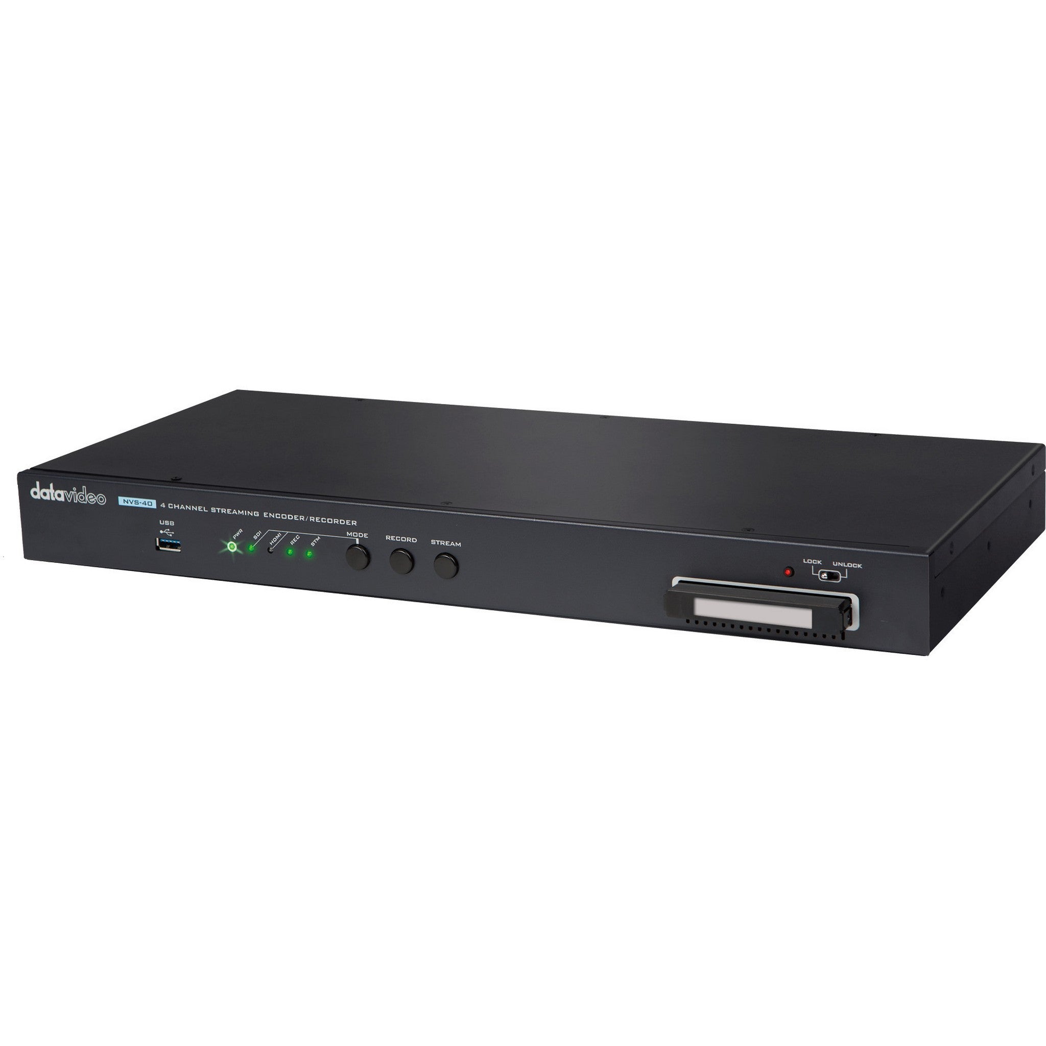 Datavideo NVS-40D: 4-Channel Streaming Encoder/Recorder with High-Speed SSD
