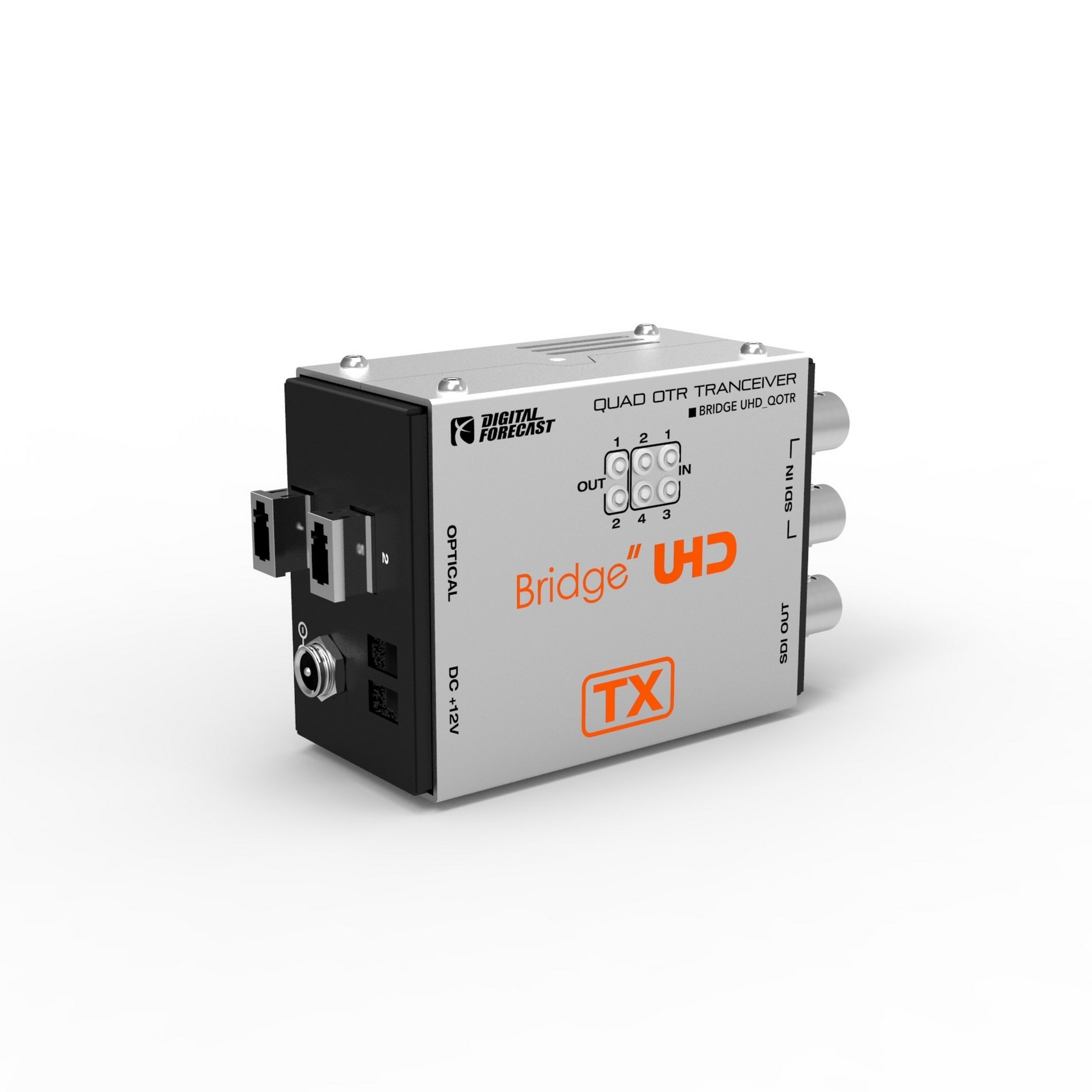 Ultra-High-Definition Digital Forecast Bridge UHD QOTR Quad-Link 3G-SDI and 3G/HD/SD-SDI Signal Transceiver Device