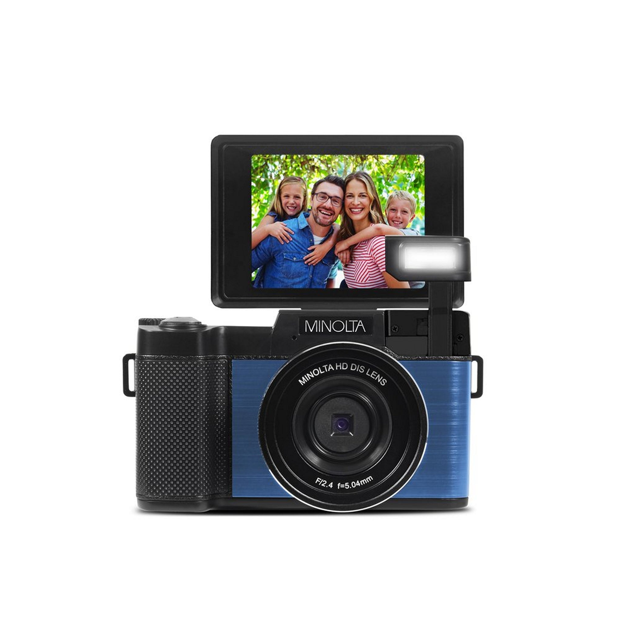 Blue Minolta MND30 Digital Camera with 30MP 2.7K Ultra HD Resolution