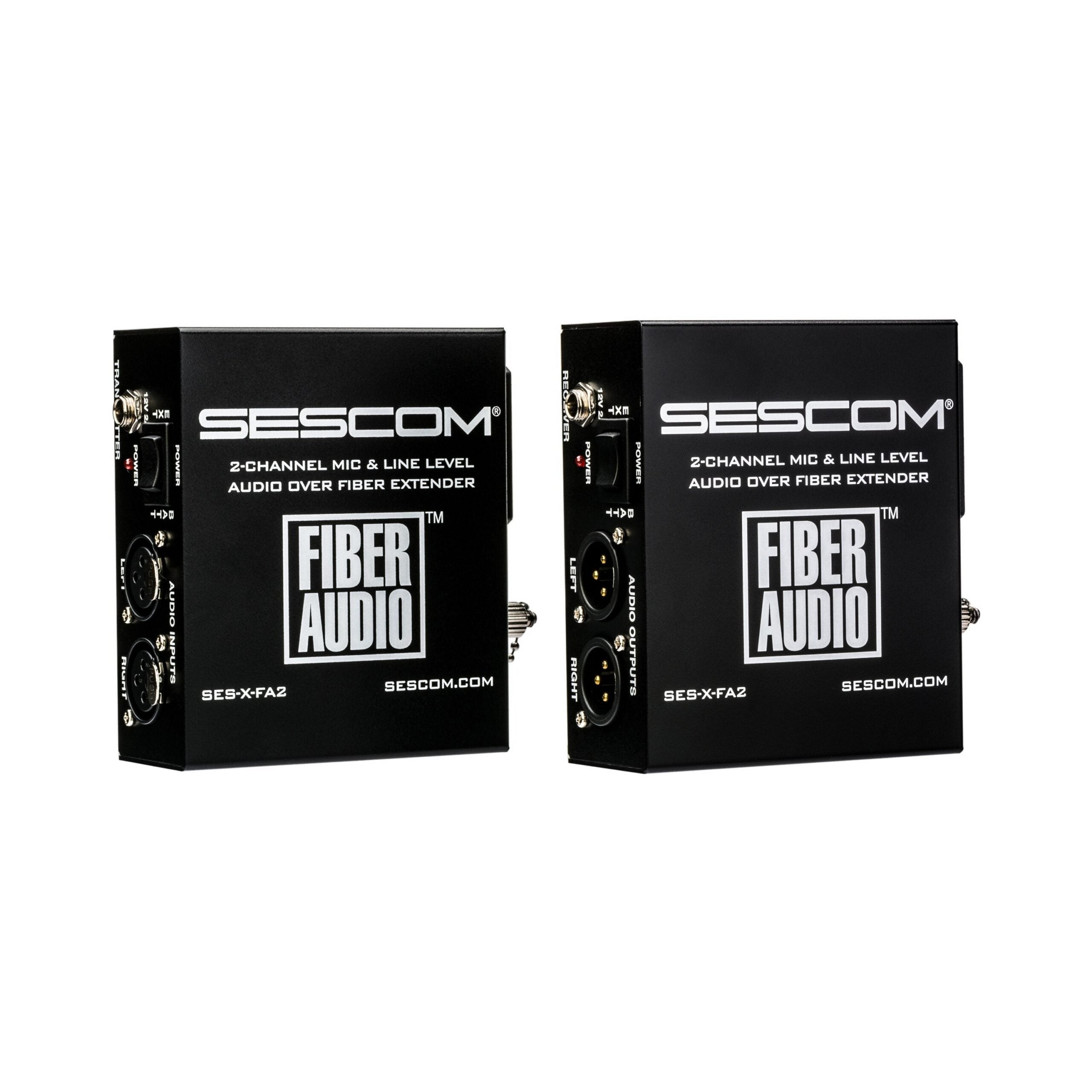 Sescom SES-X-FA2 Portable 2-Channel Battery-Operated Audio Fiber Extender Kit