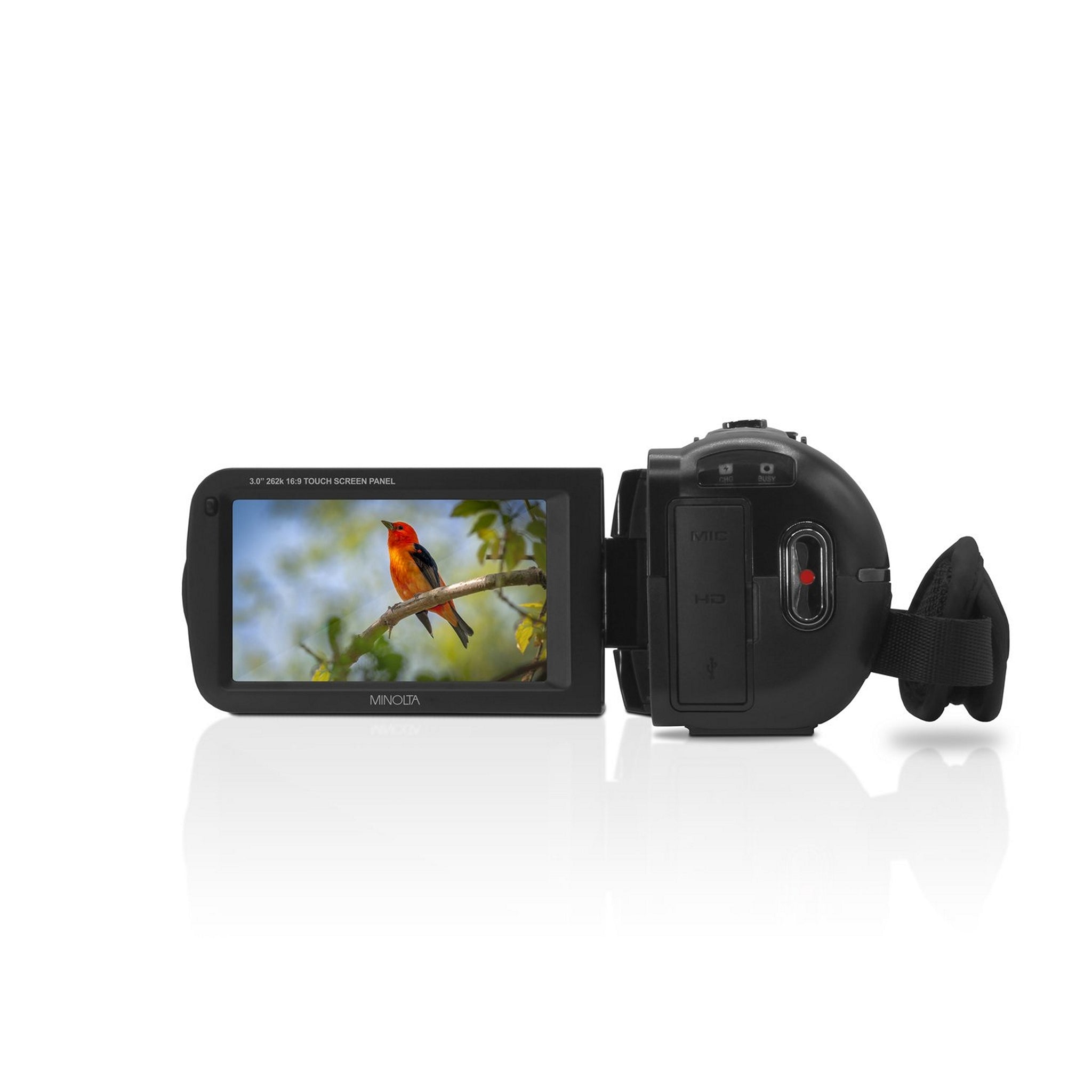 Minolta MN100HDZ Professional 1080P High-Definition Black Camcorder with 10x Optical Zoom