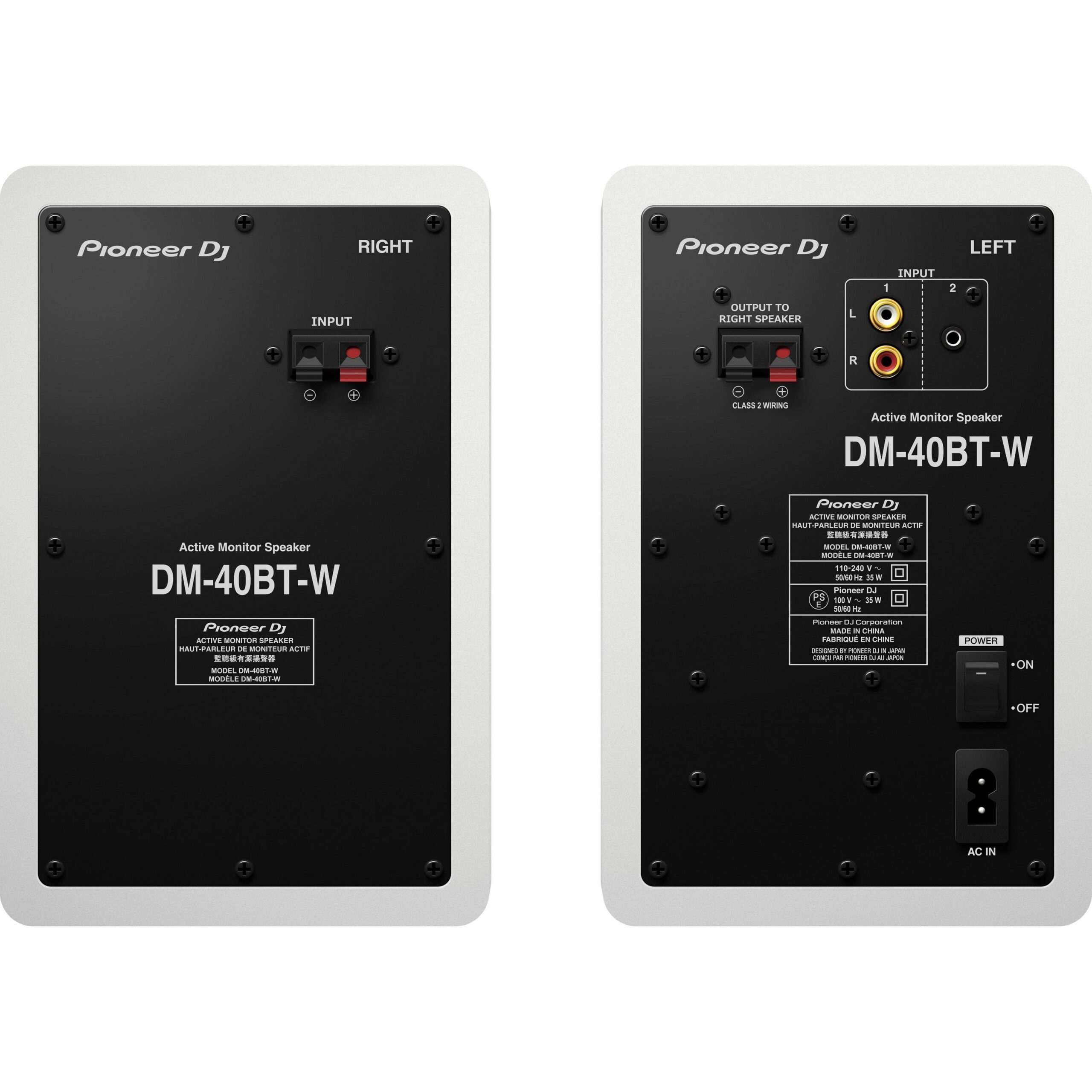 Pioneer DJ 4-Inch White Desktop Monitor Speakers - DM-40BT-W for High-Quality Audio