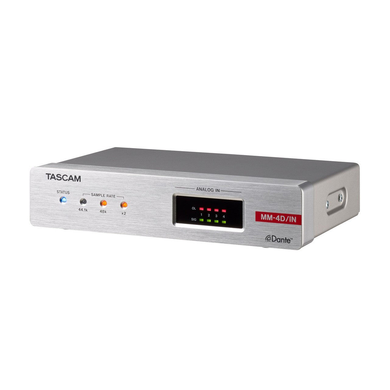 Tascam MM-4D/IN-X Professional 4-Channel Microphone / Line Input Dante Converter with Built-in Digital Signal Processing Mixer
