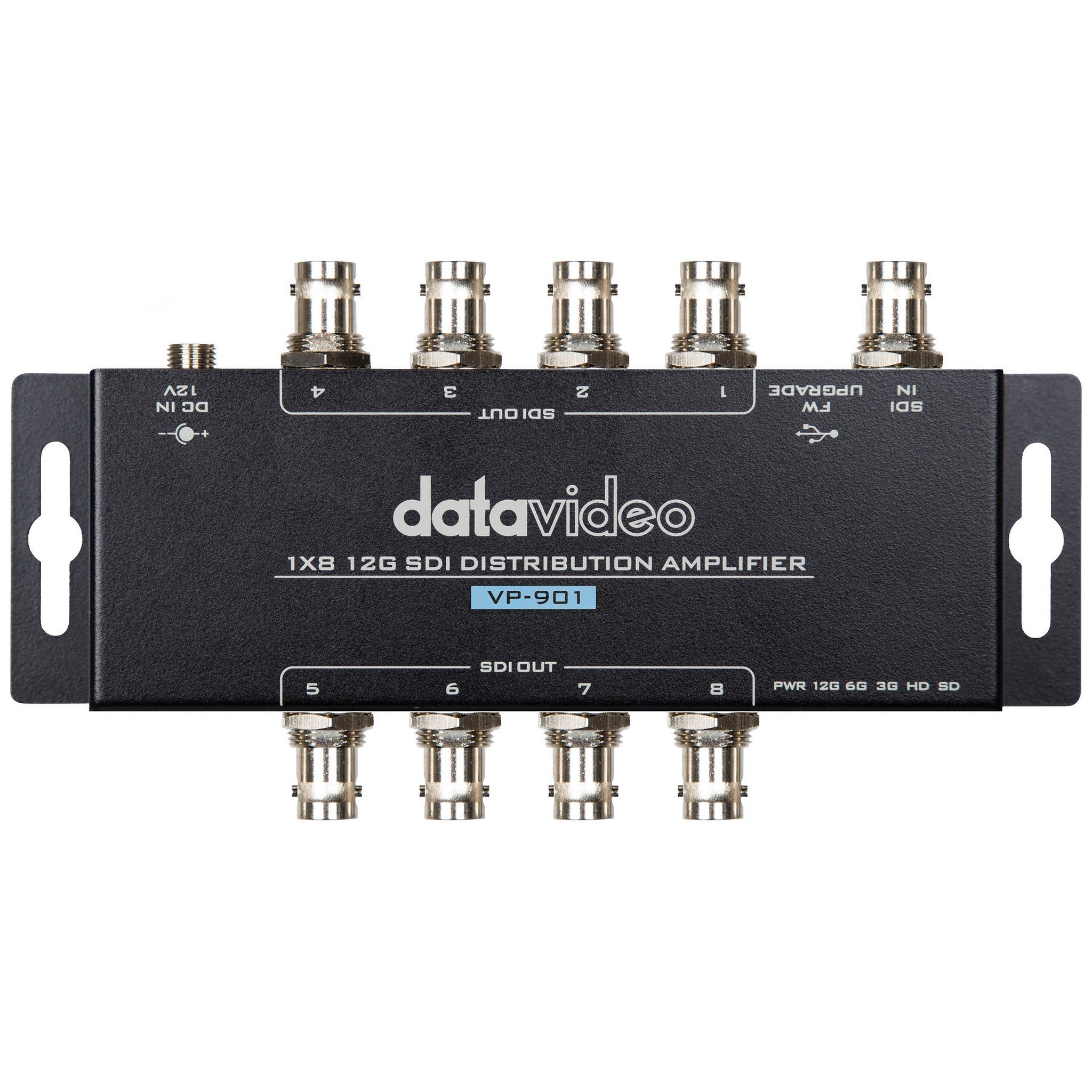 Datavideo VP-901 Professional 1x8 12G SDI Signal Distribution Amplifier for Digital Signage, Broadcast, and AV Applications