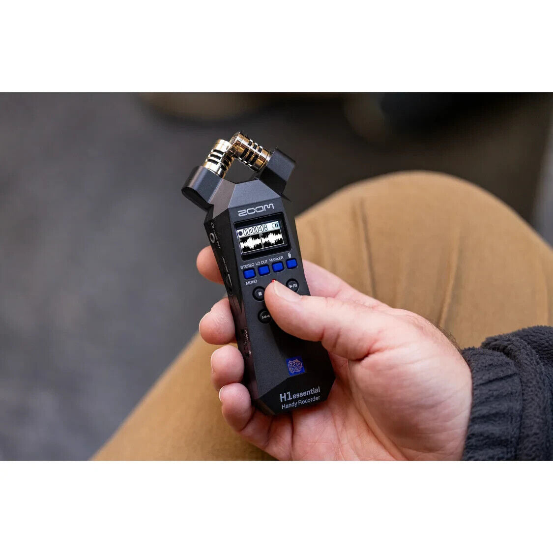 Zoom H1essential 2-Channel 32-Bit High-Quality Portable Audio Recorder for Content Creators, Podcasters, Filmmakers, and Musicians