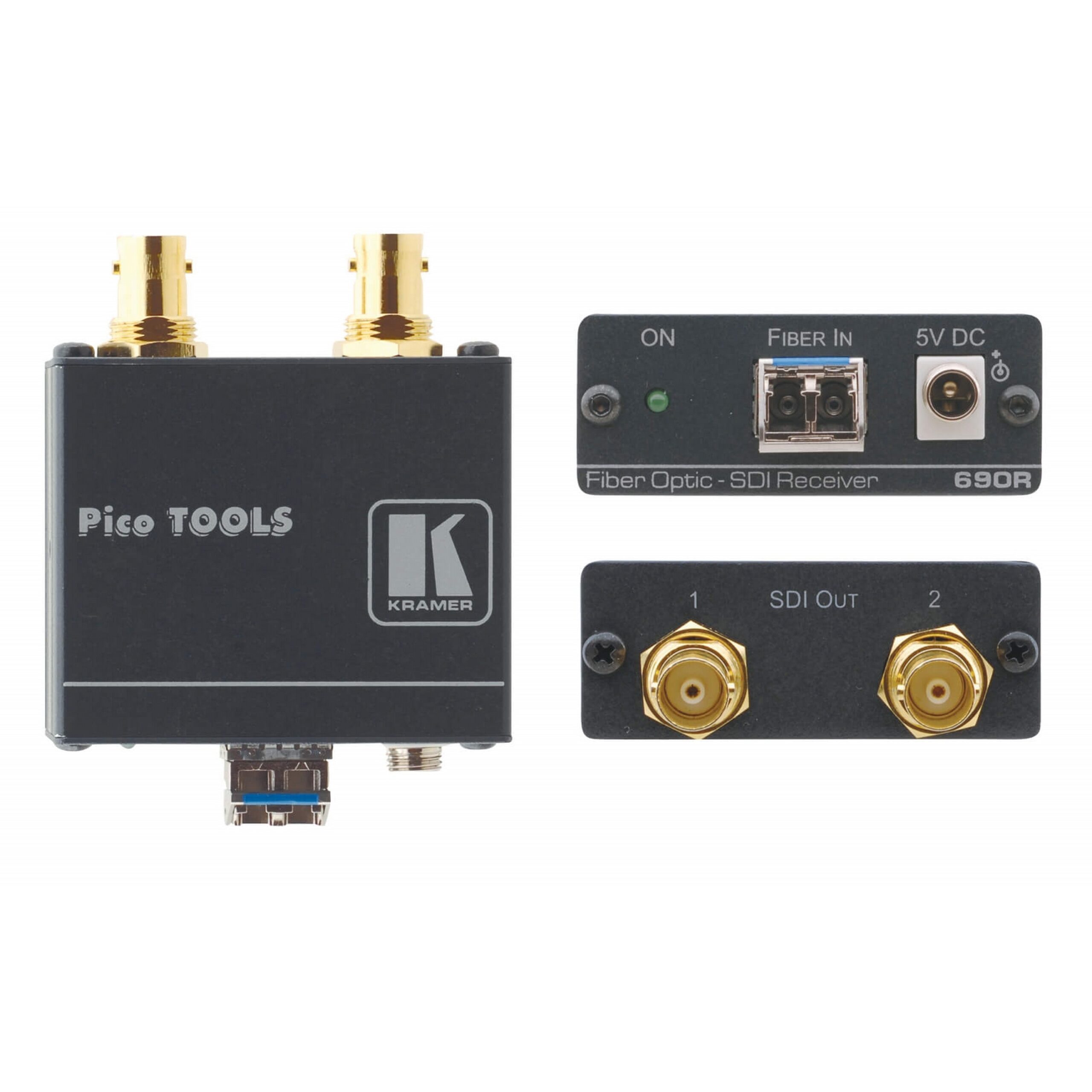 Kramer 690R High - Performance 2x3G - SDI Video Receiver for Ultra - Reach Single - Mode Fiber Optic Transmission