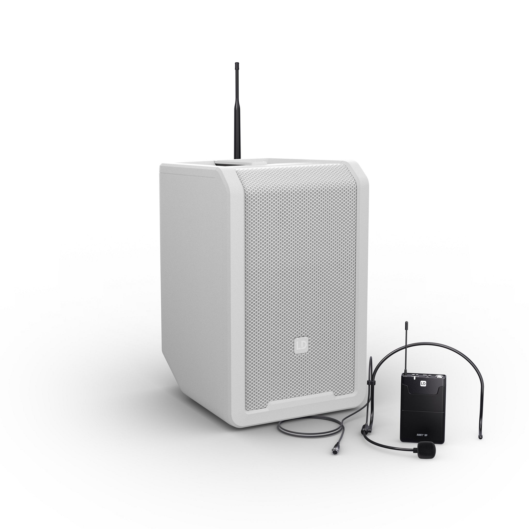 LD Systems ANNY 8 BPH B4.7 USA Version Portable Battery - Powered Bluetooth Public Address Loudspeaker with Headset Microphone for Professional Audio Use