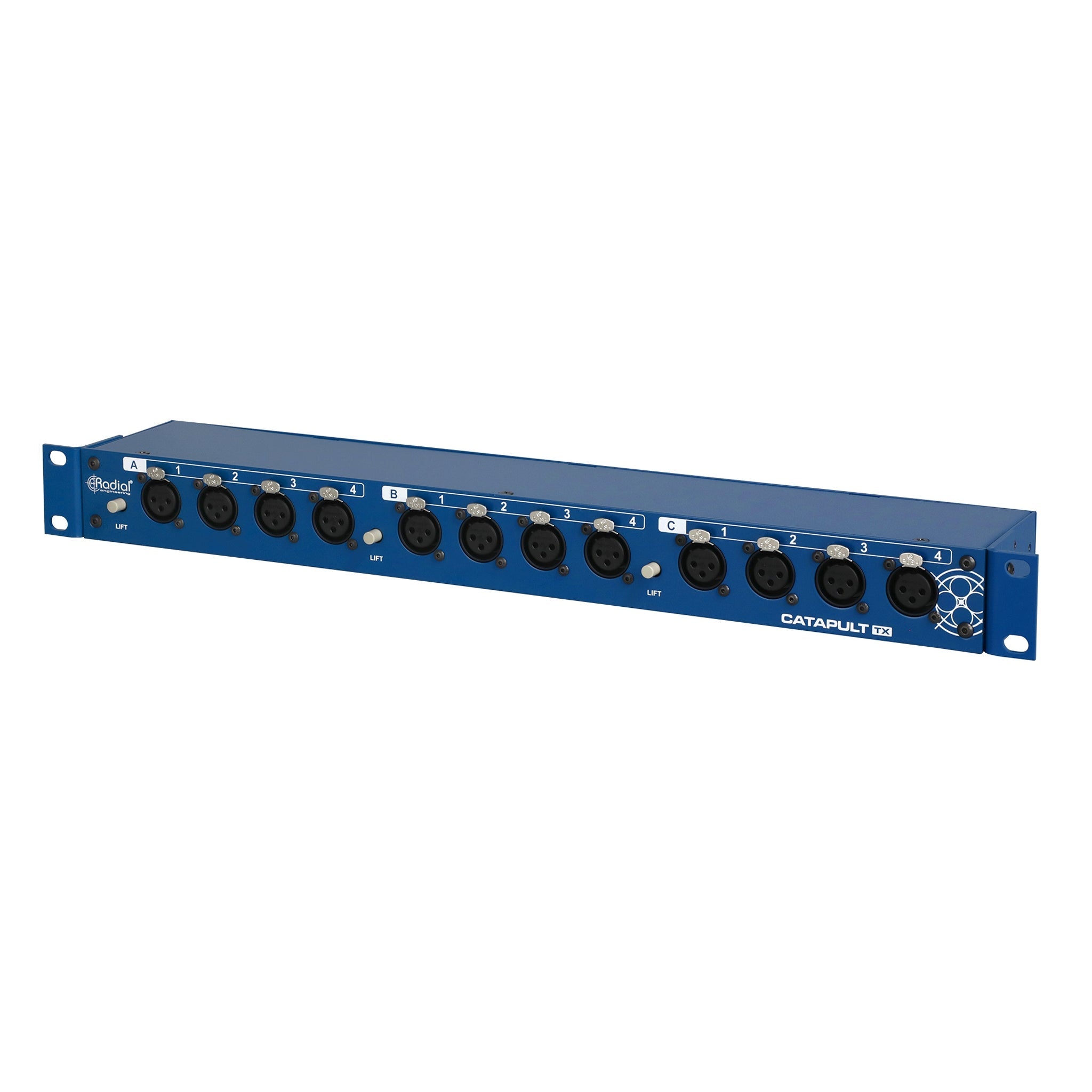 12-Channel Radial Catapult Rackmount Analog Audio Distributor via CAT5 Cable