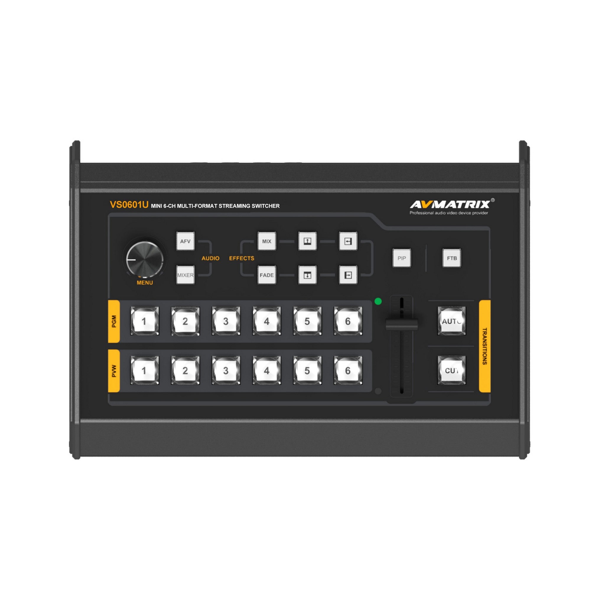 AVMATRIX VS0601 6-Channel Audio - Visual Switcher Device with 4 Serial Digital Interface (SDI) and 2 High - Definition Multimedia Interface (HDMI) Inputs