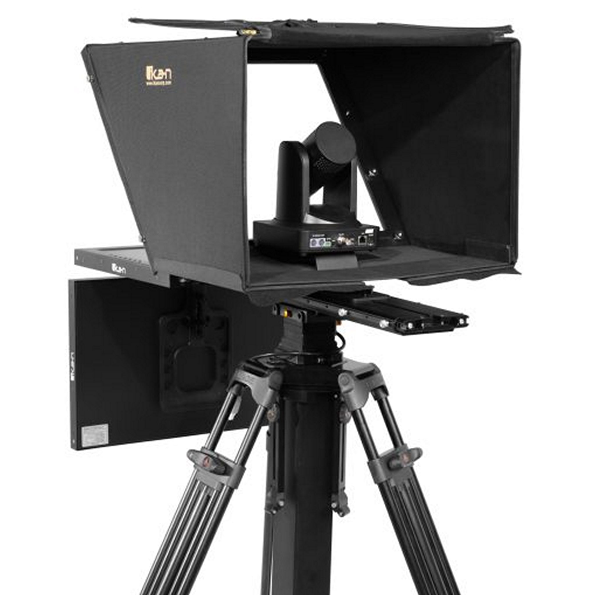 19-inch PTZ SDI Teleprompter with Talent Monitor, Tripod, and Dolly - Complete Turnkey Travel Kit for Professional Video Production