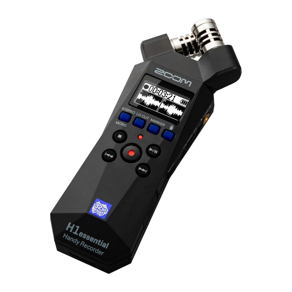 Zoom H1essential 2-Channel 32-Bit High-Quality Portable Audio Recorder for Content Creators, Podcasters, Filmmakers, and Musicians