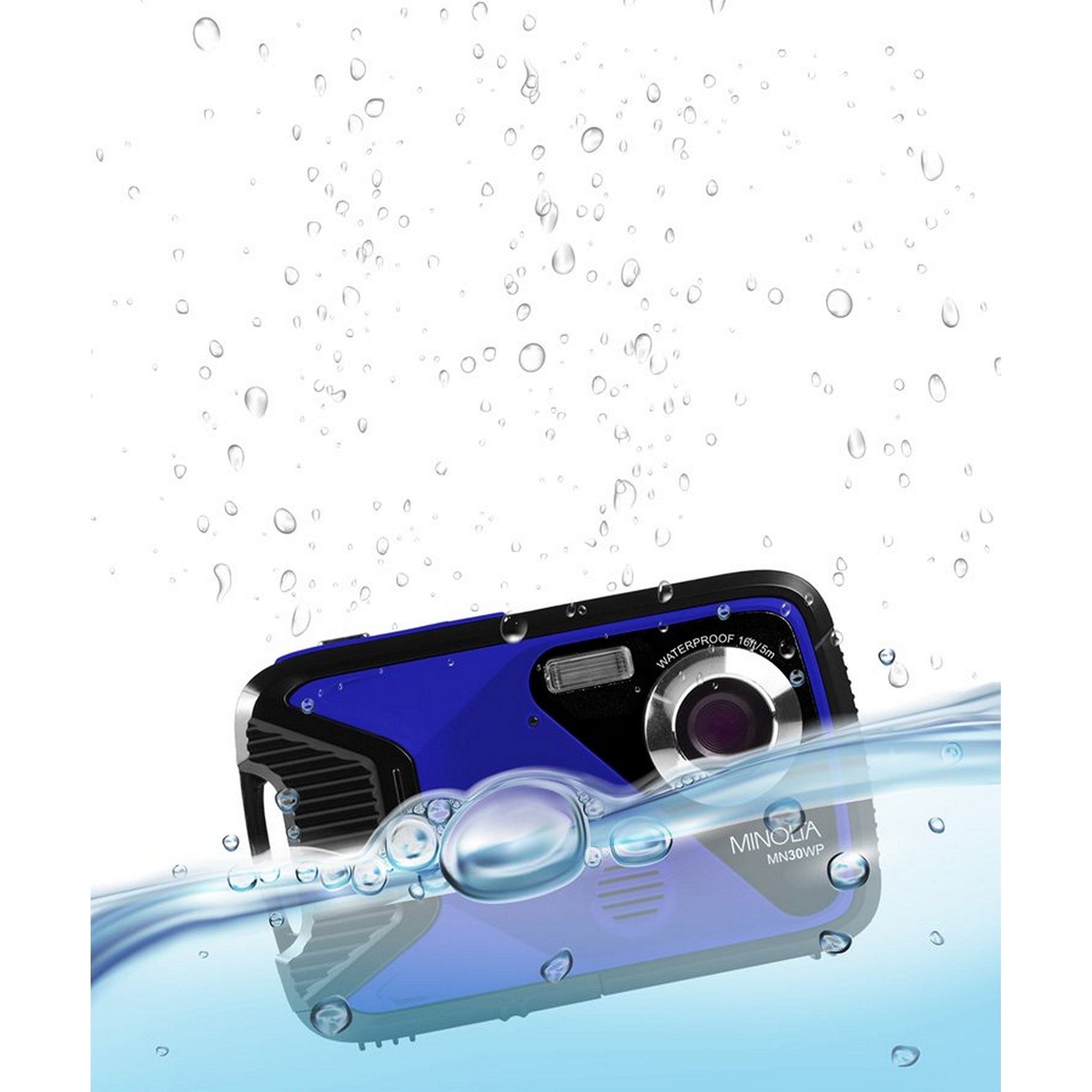 Blue Minolta MN30WP 21MP 1080P HD Compact Waterproof Digital Camera
