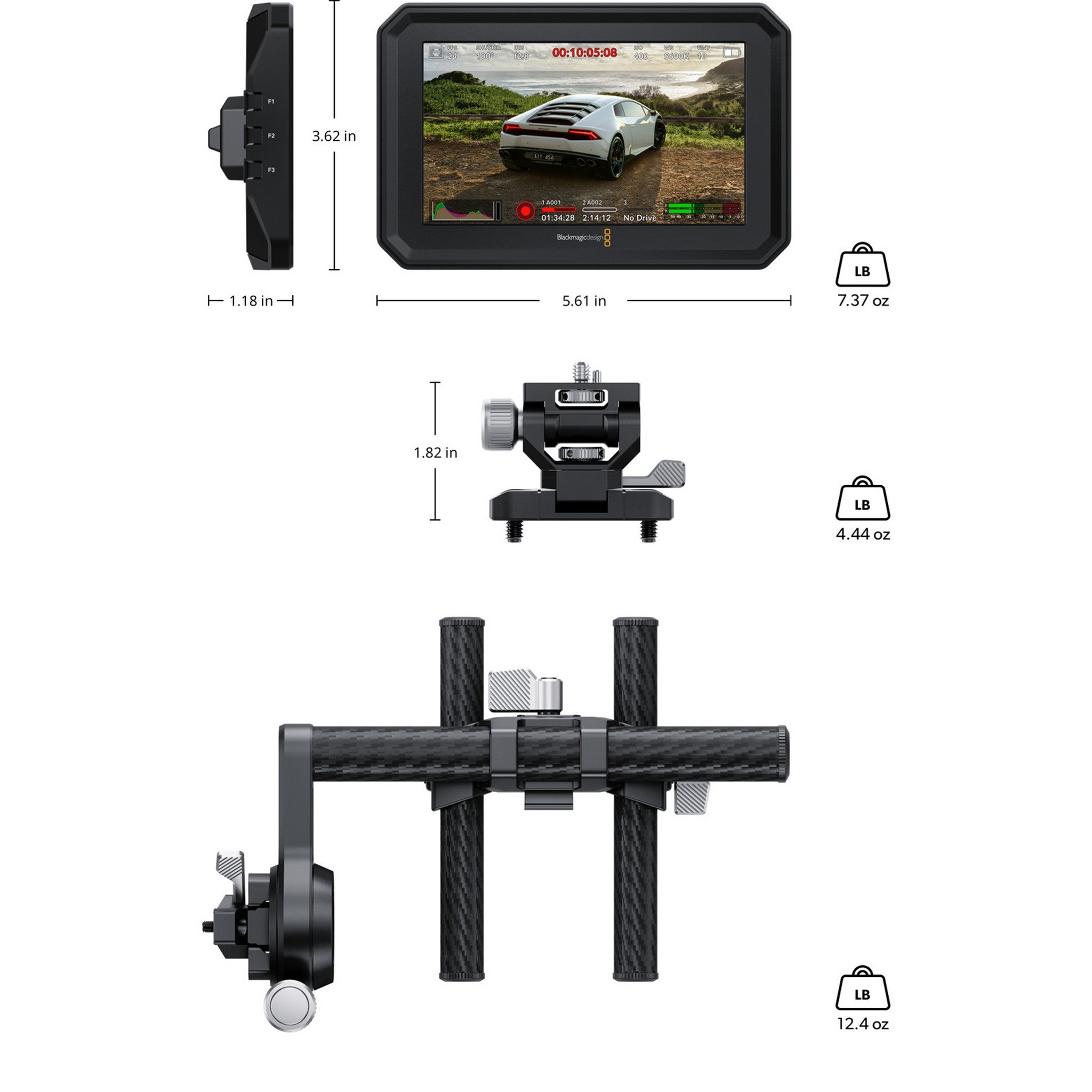 Professional Blackmagic Design PYXIS Monitor and Electronic Viewfinder (EVF) Kit for PYXIS and URSA Cine Cameras