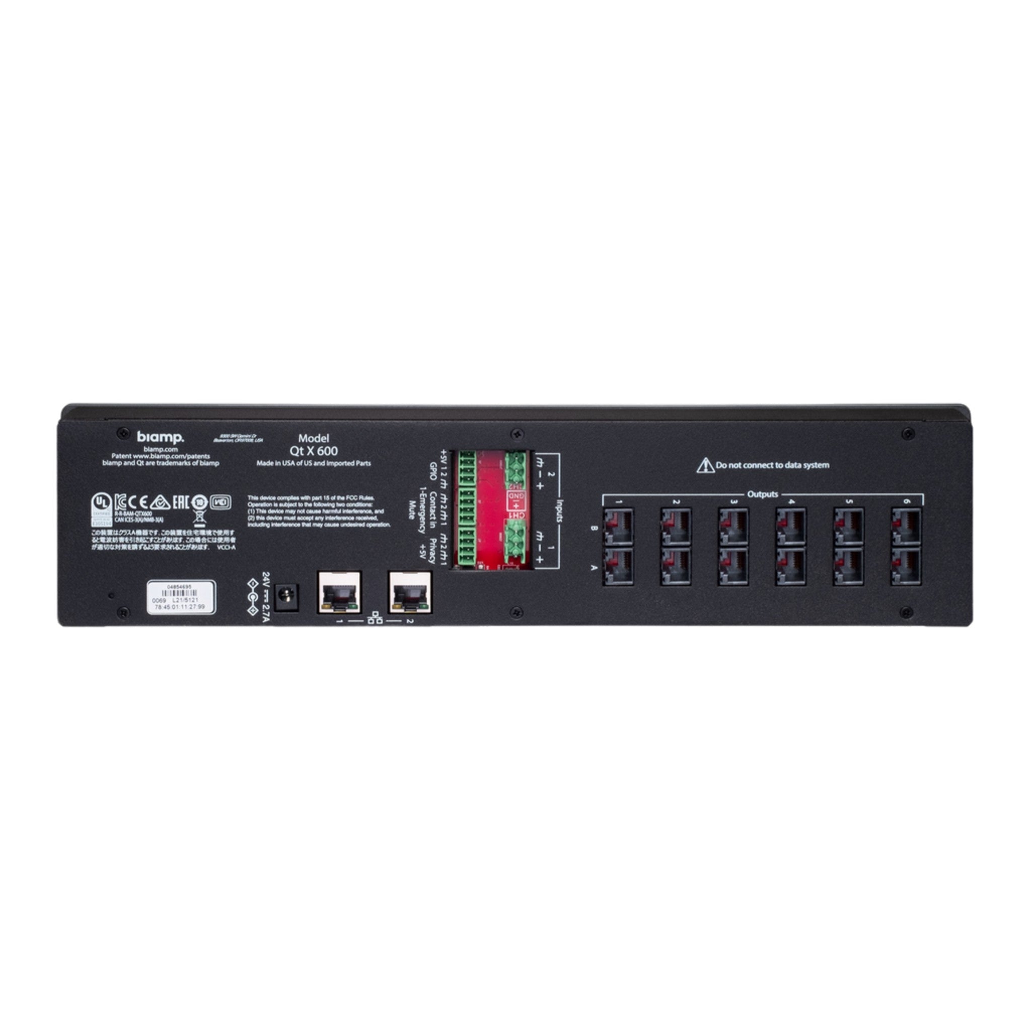 Biamp Cambridge Qt X 600 Six - Zone Sound Masking Control and Generation Device