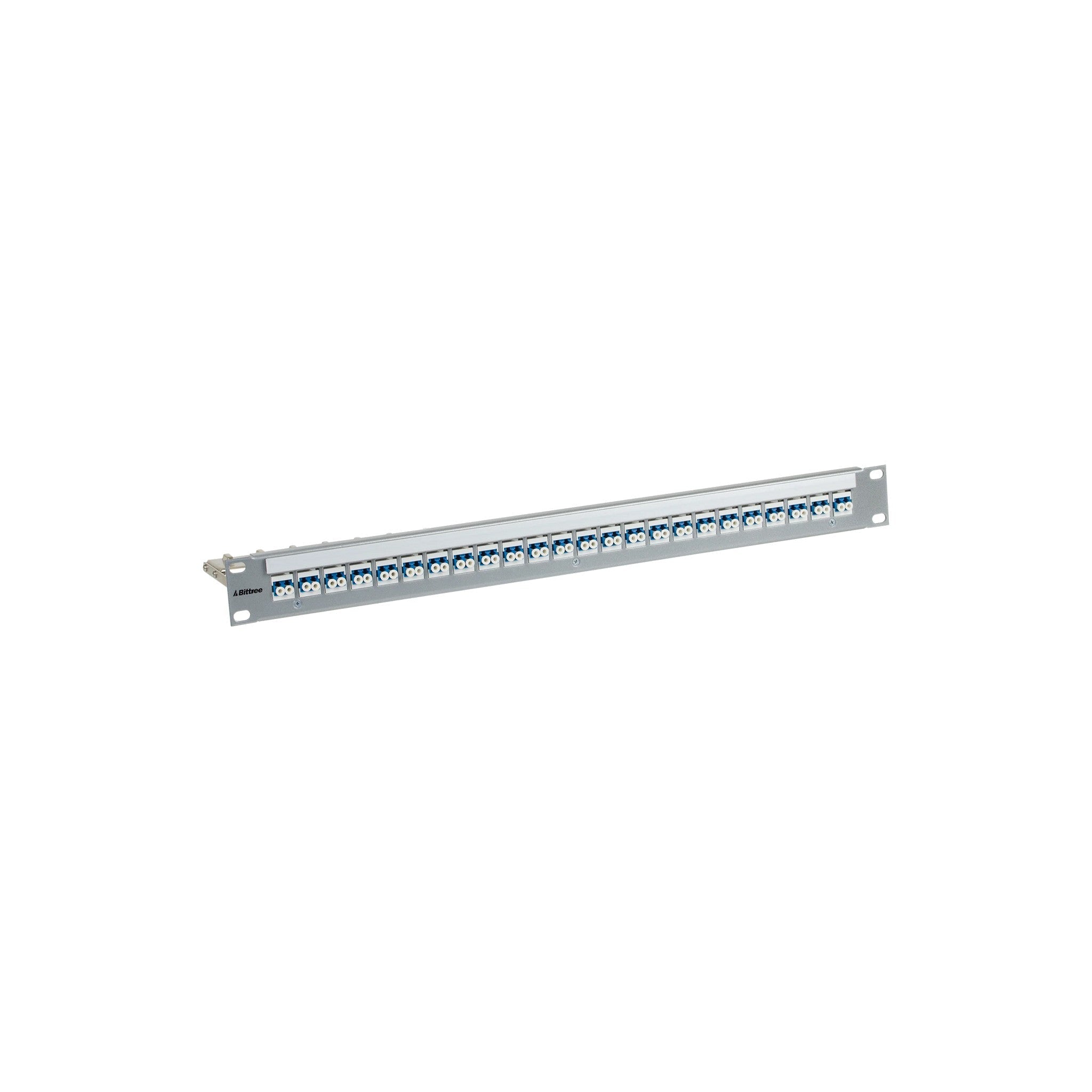 Bittree 1-Row 24-Coupler LC to LC UPC Blue Flush-Mount Fiber Keystone Panel