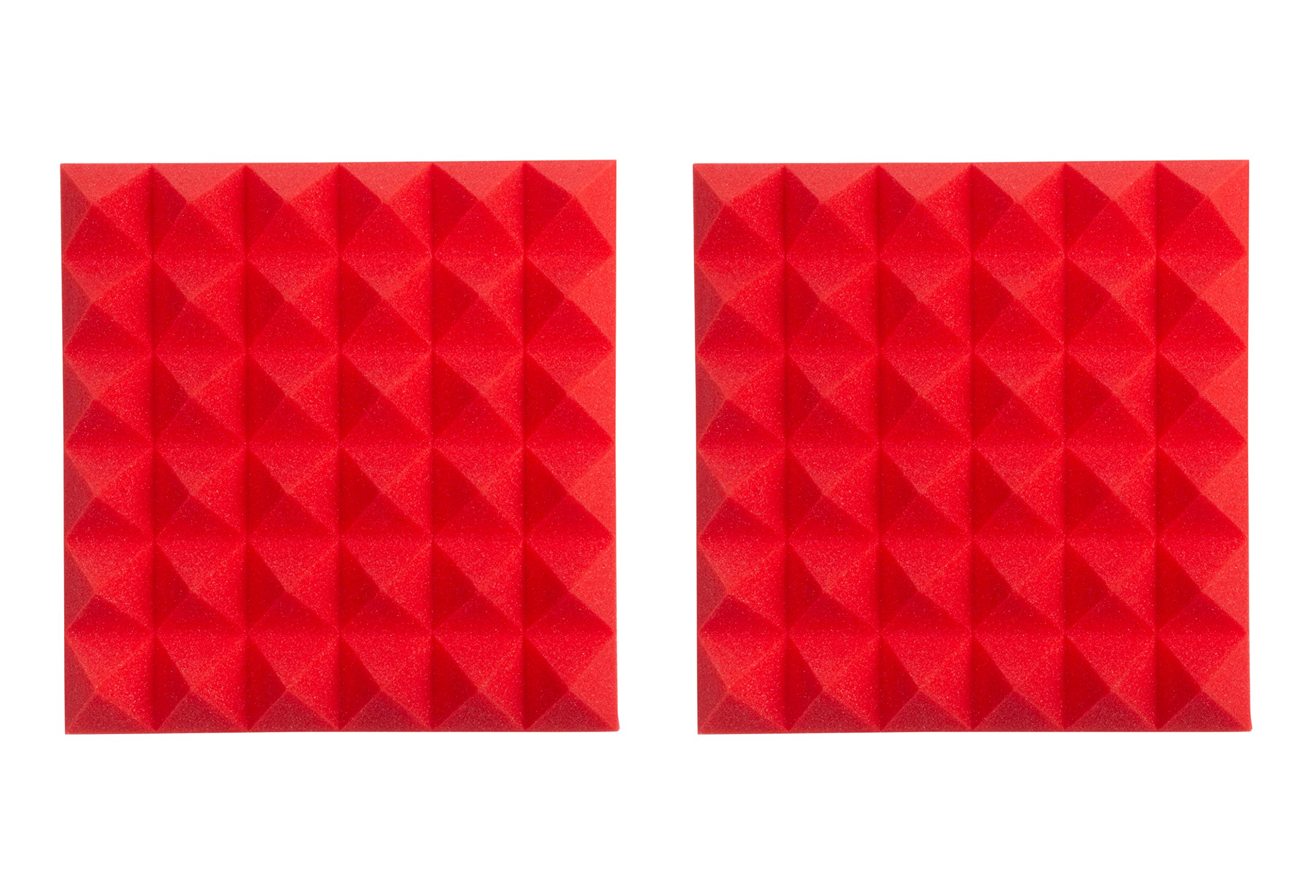 Gator GFW-ACPNL1212PRED-2PK 2 Pack of Red Acoustic Pyramid Panel, 12 x 12 Inches