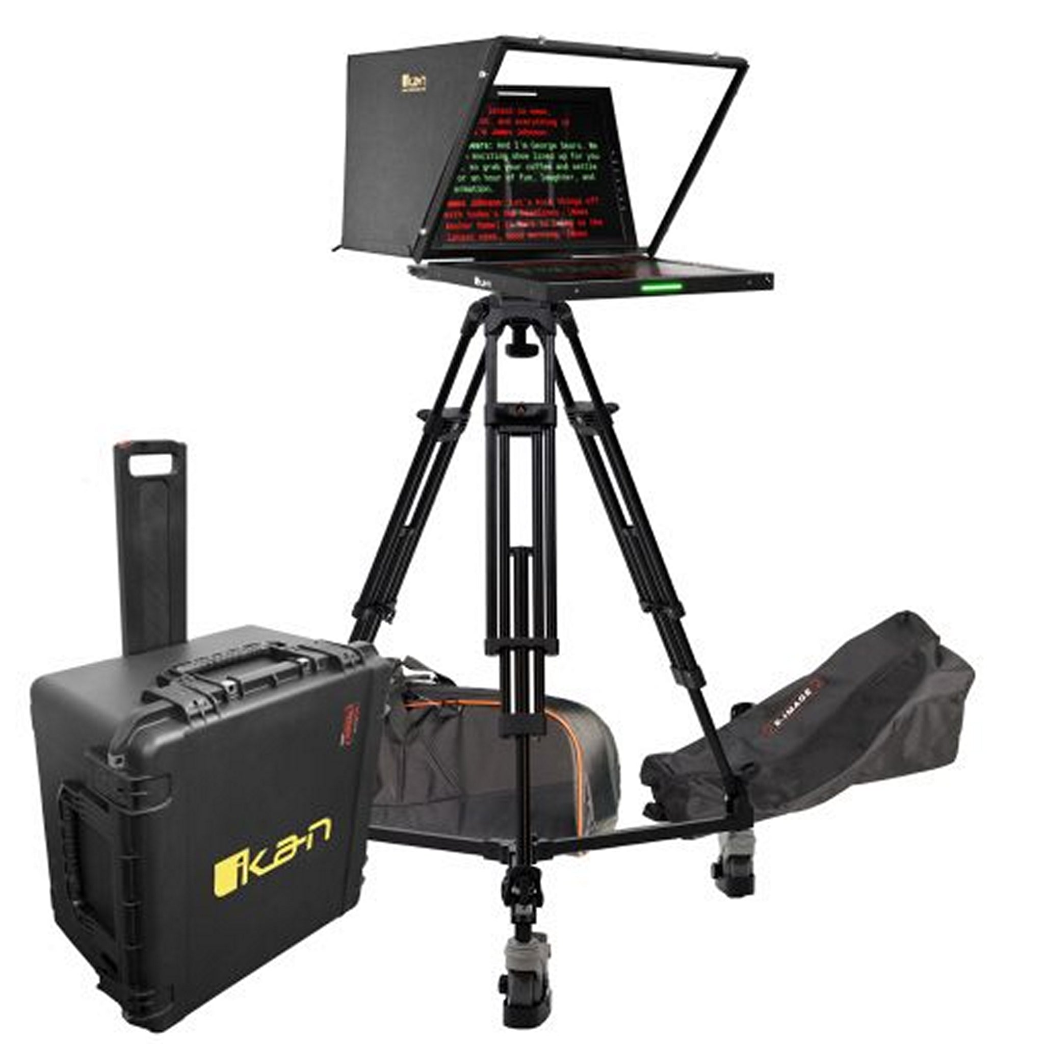 19-inch PTZ SDI Teleprompter Tripod Dolly Bundle for Professional Video Production