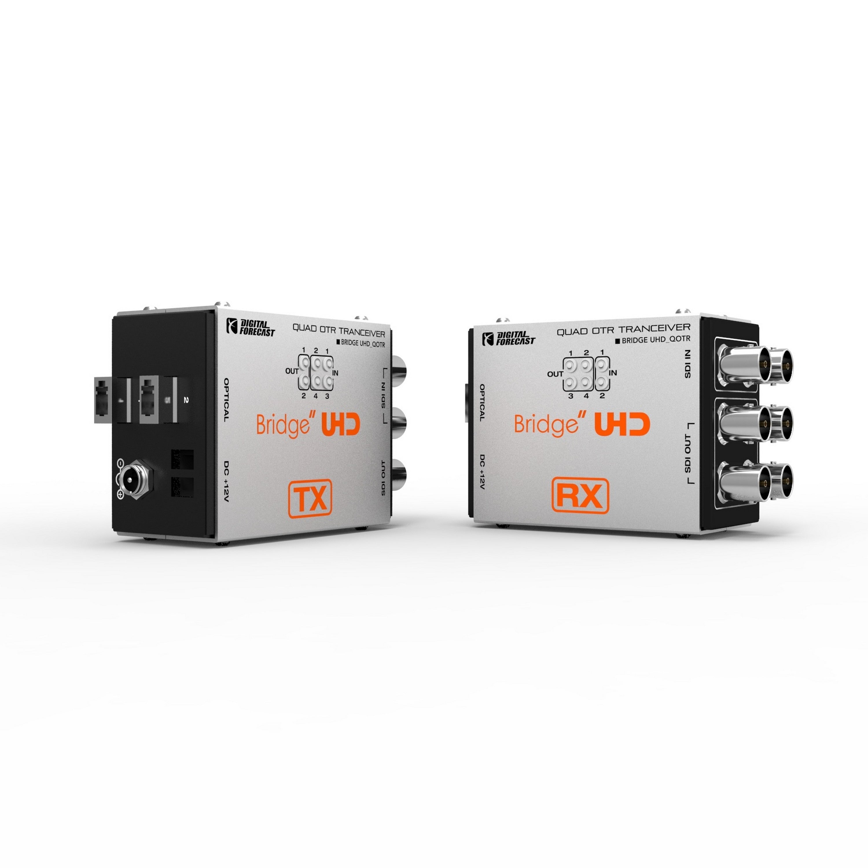 Ultra-High-Definition Digital Forecast Bridge UHD QOTR Quad-Link 3G-SDI and 3G/HD/SD-SDI Signal Transceiver Device
