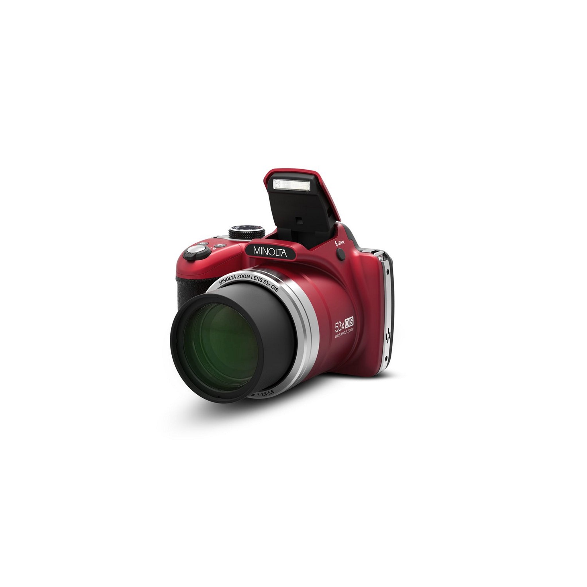 Red Minolta MN53Z 16MP HD Digital Bridge Camera with 53x Optical Zoom