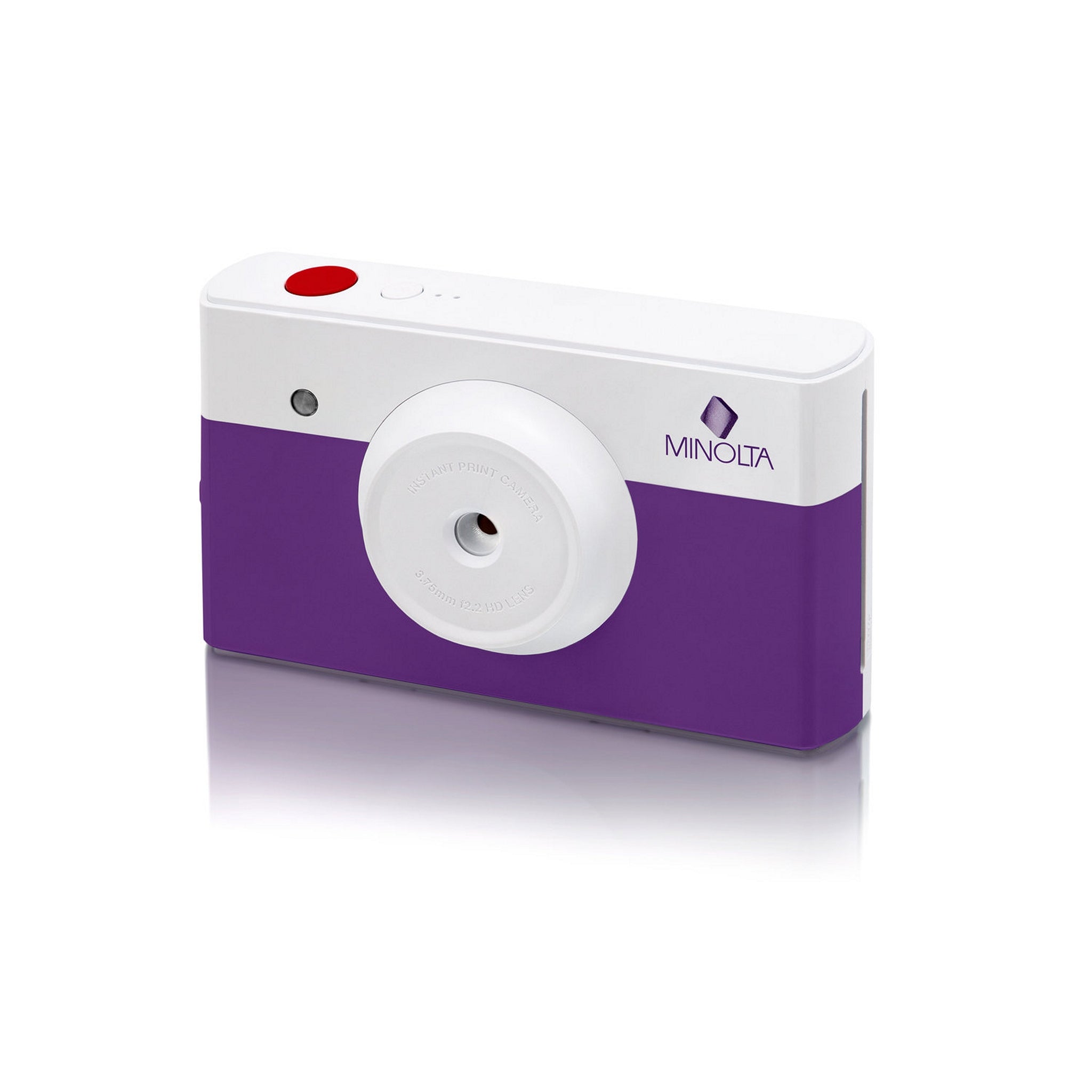 Purple Minolta Digital Camera with Instant Print Feature