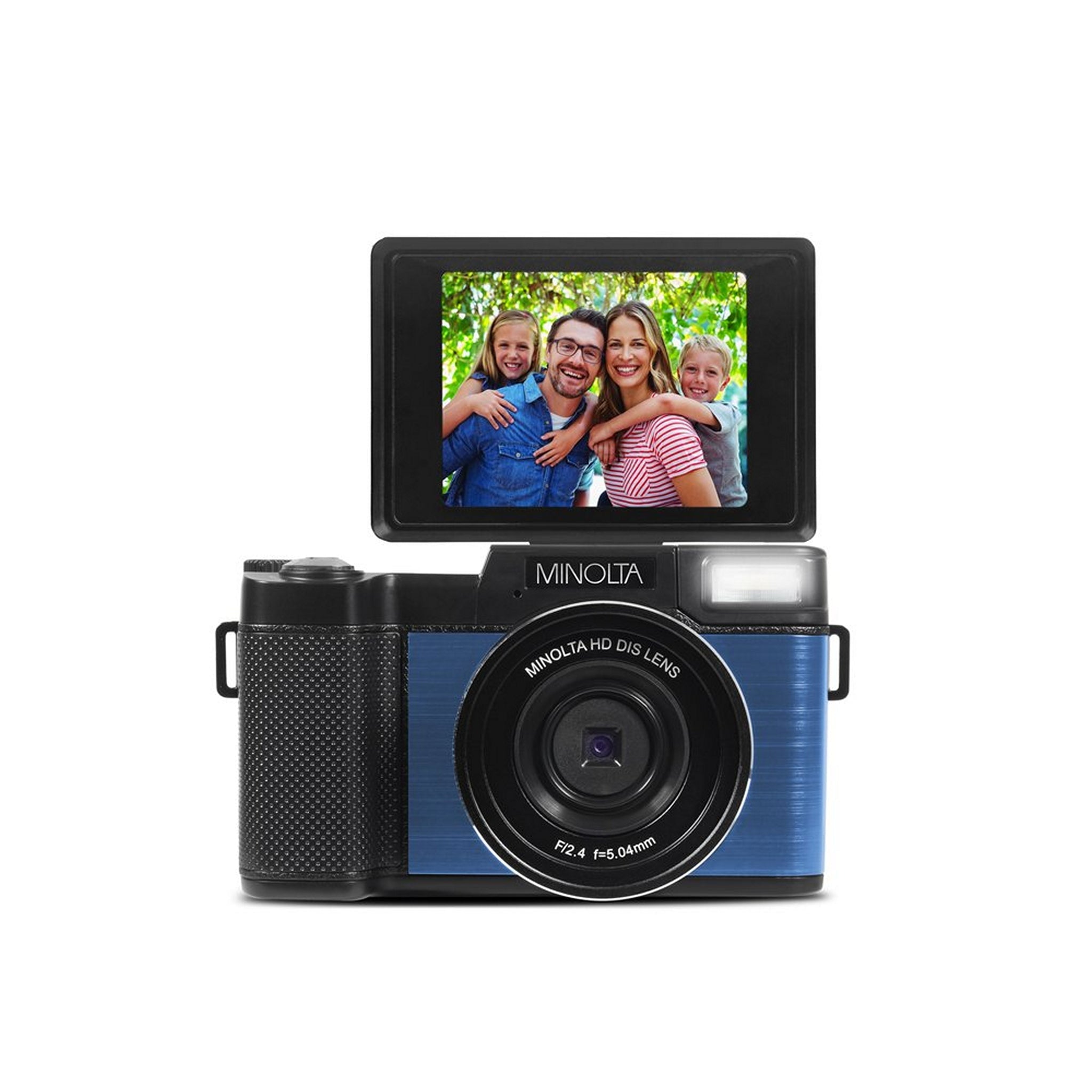 Blue Minolta MND30 Digital Camera with 30MP 2.7K Ultra HD Resolution