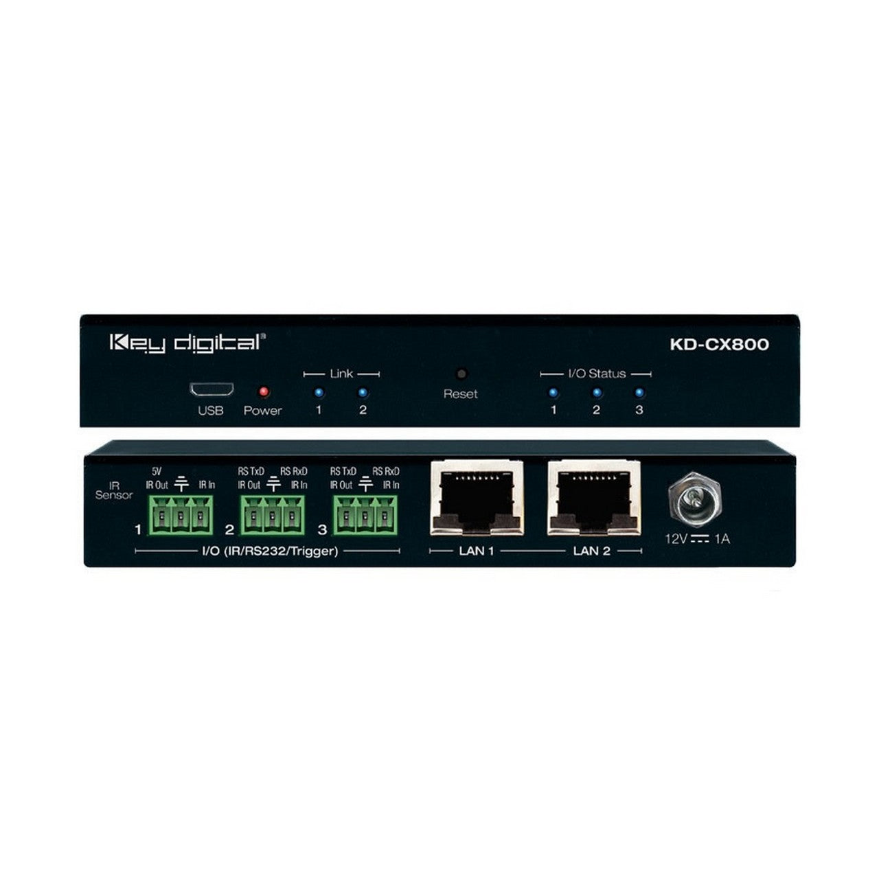 Key Digital KD - CX800 Advanced Control Interface for AV Systems with IR and RS - 232 Over IP Routing Functionality