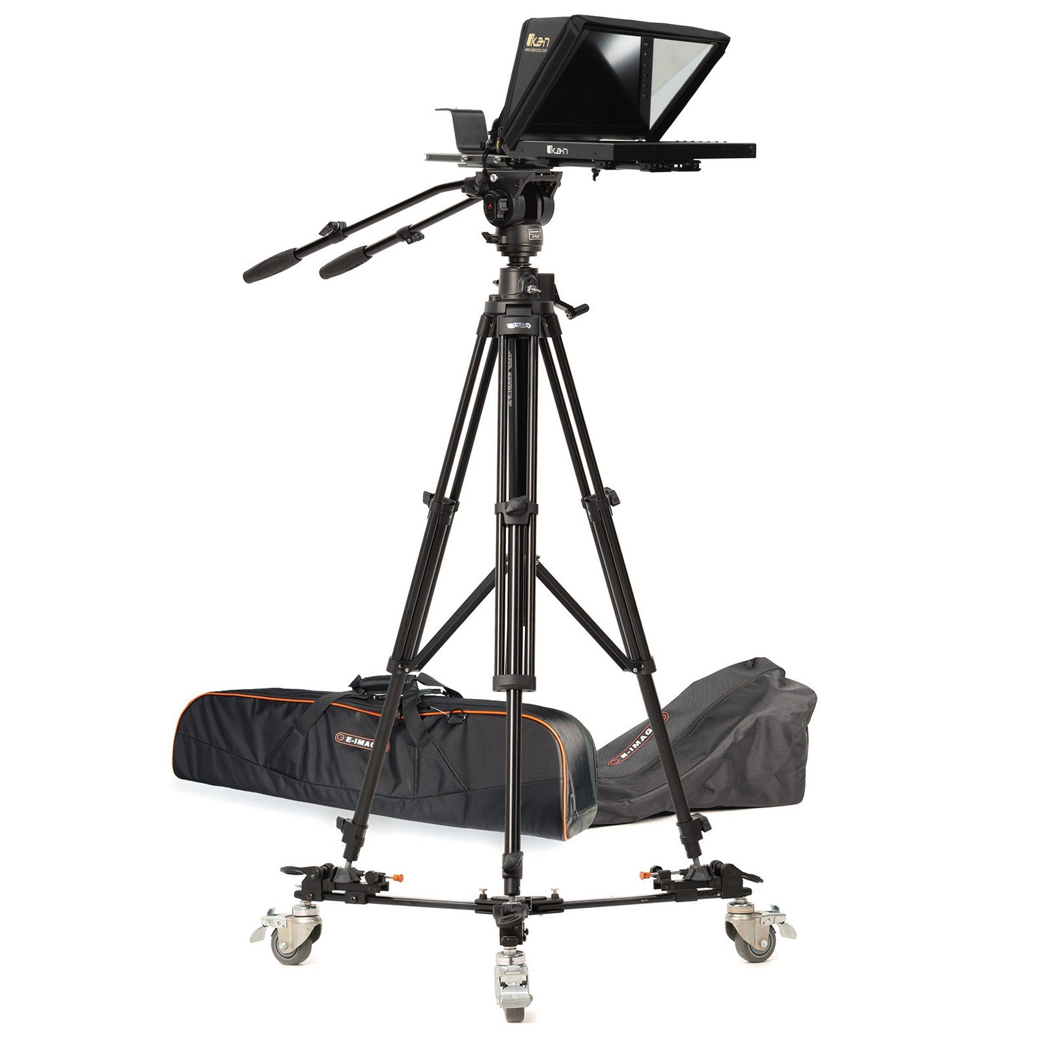 Ikan PT4200-PEDESTAL Complete 12-Inch Professional Teleprompter System with Pedestal and Dolly for Broadcast and Studio Use