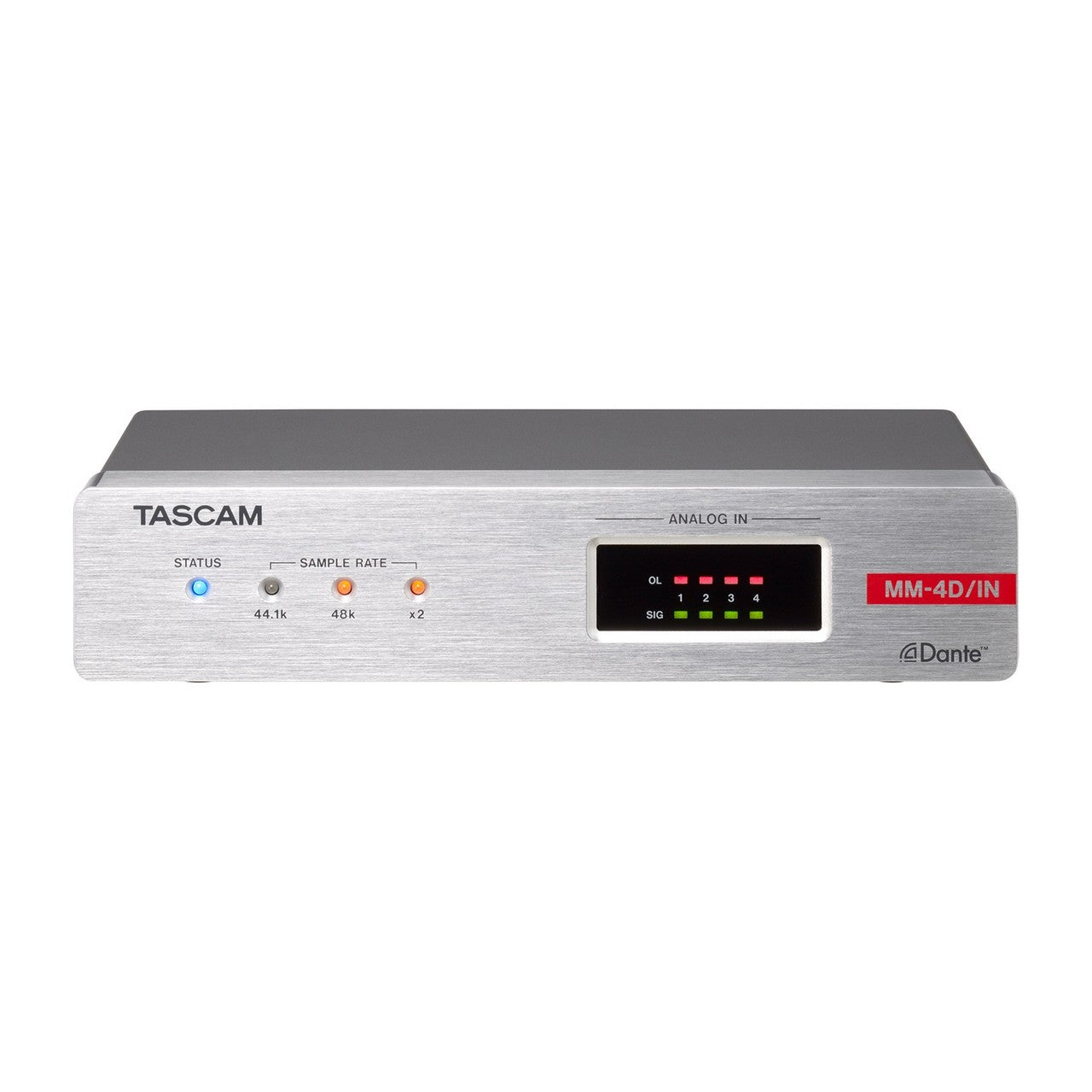 Tascam MM-4D/IN-X Professional 4-Channel Microphone / Line Input Dante Converter with Built-in Digital Signal Processing Mixer