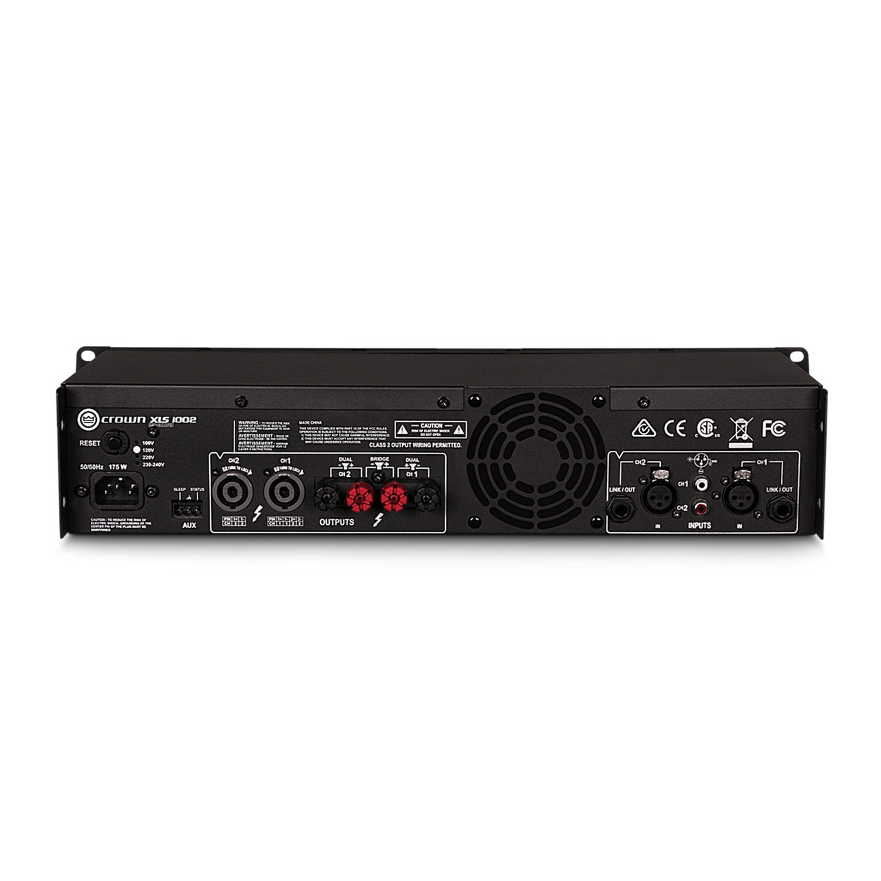 Crown XLS1002 DriveCore 2-Channel 350-Watt 4-Ohm Professional Power Amplifier for High-Quality Sound Systems