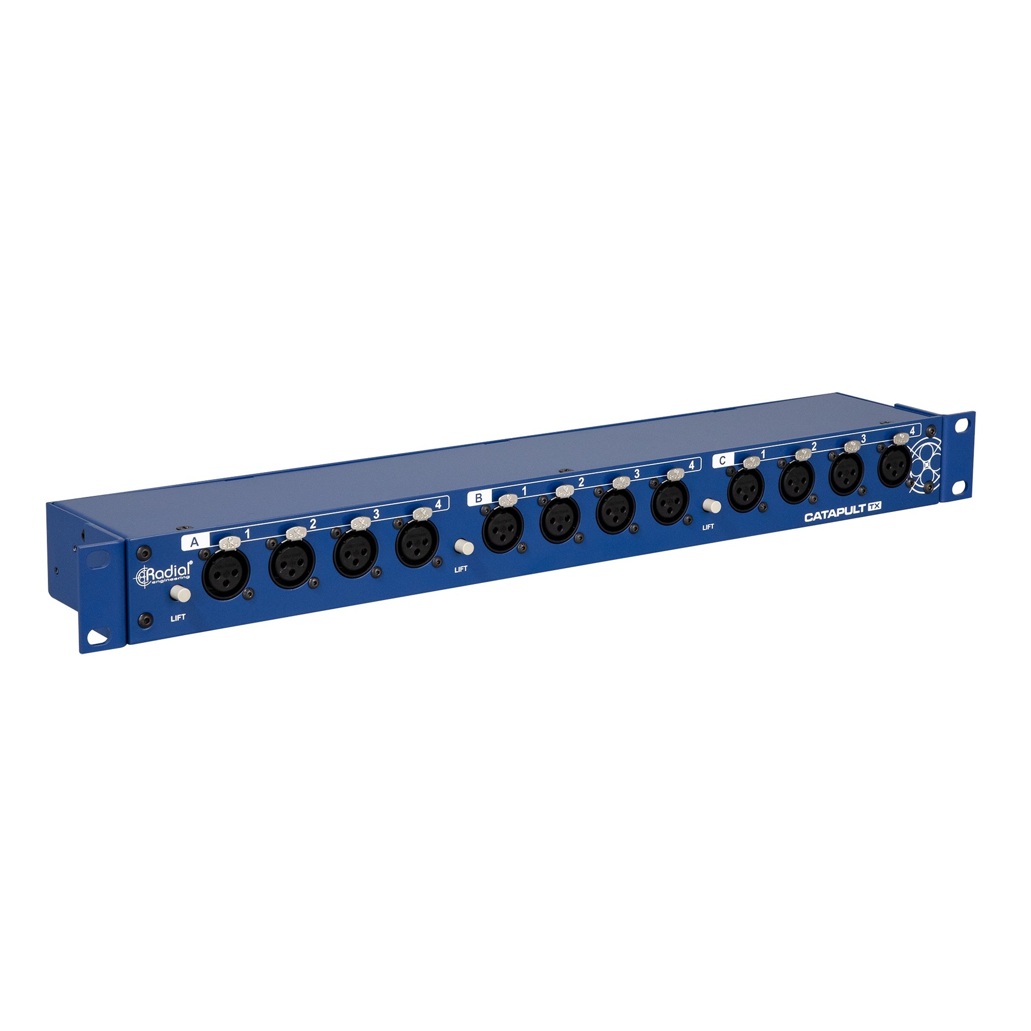 12-Channel Radial Catapult Rackmount Analog Audio Distributor via CAT5 Cable