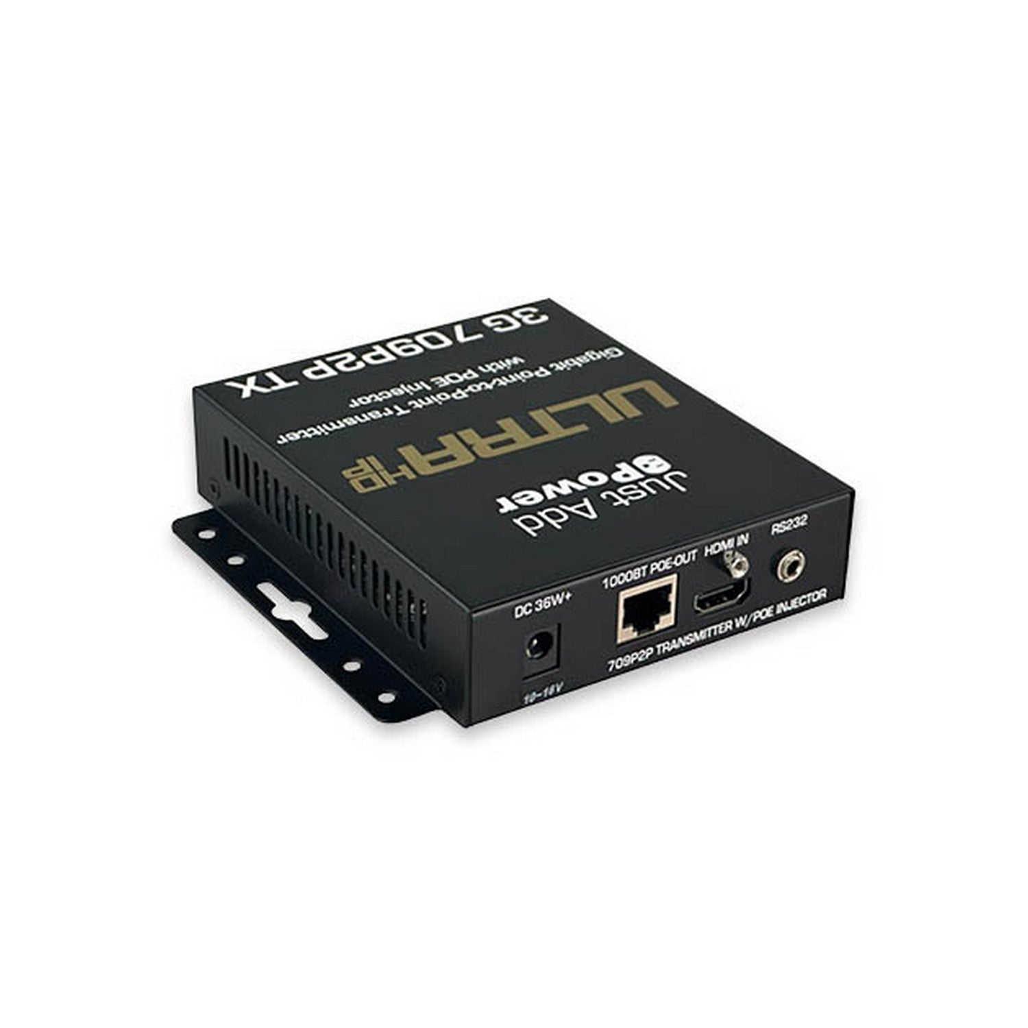 Just Add Power 3G ULTRA 709P2P UltraHD IP Point-to-Point Transmitter with POE Injector