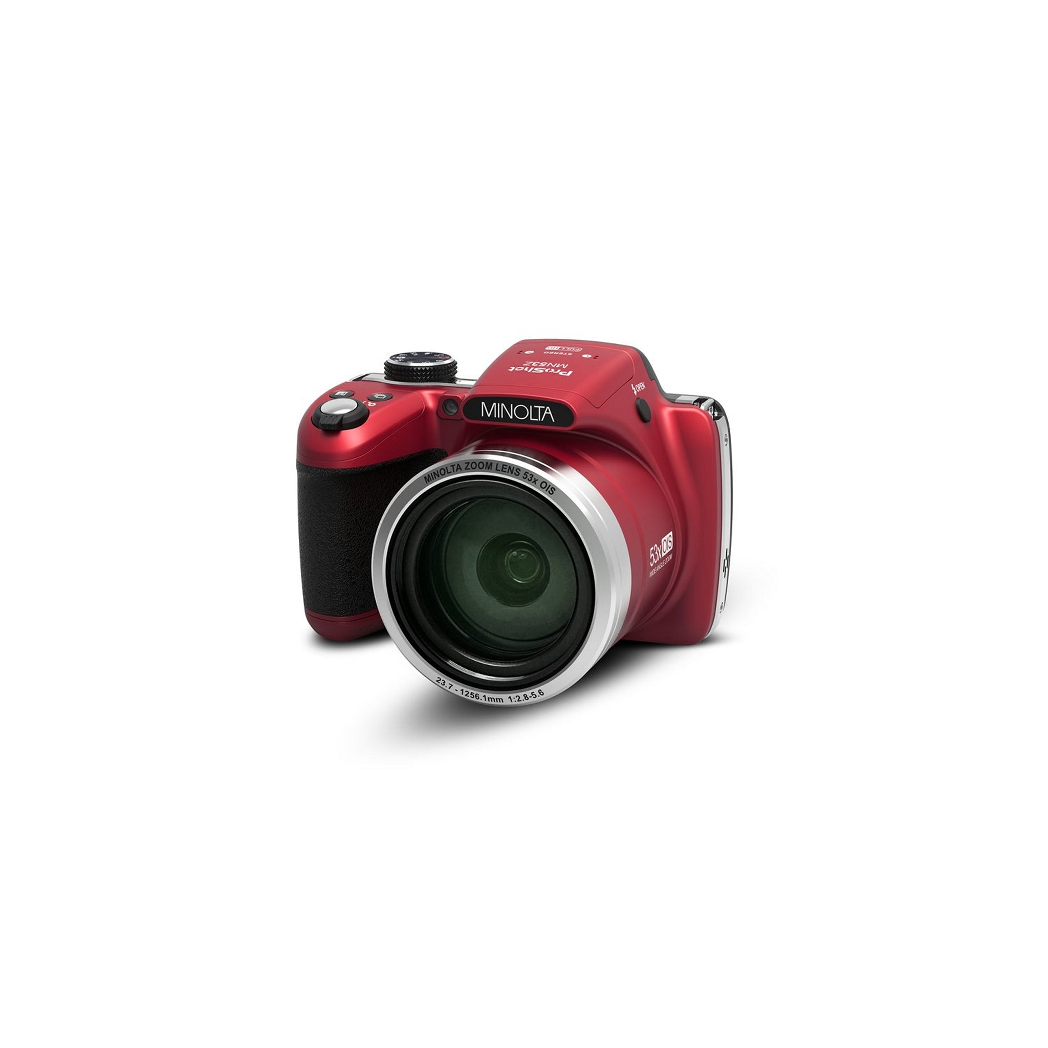 Red Minolta MN53Z 16MP HD Digital Bridge Camera with 53x Optical Zoom