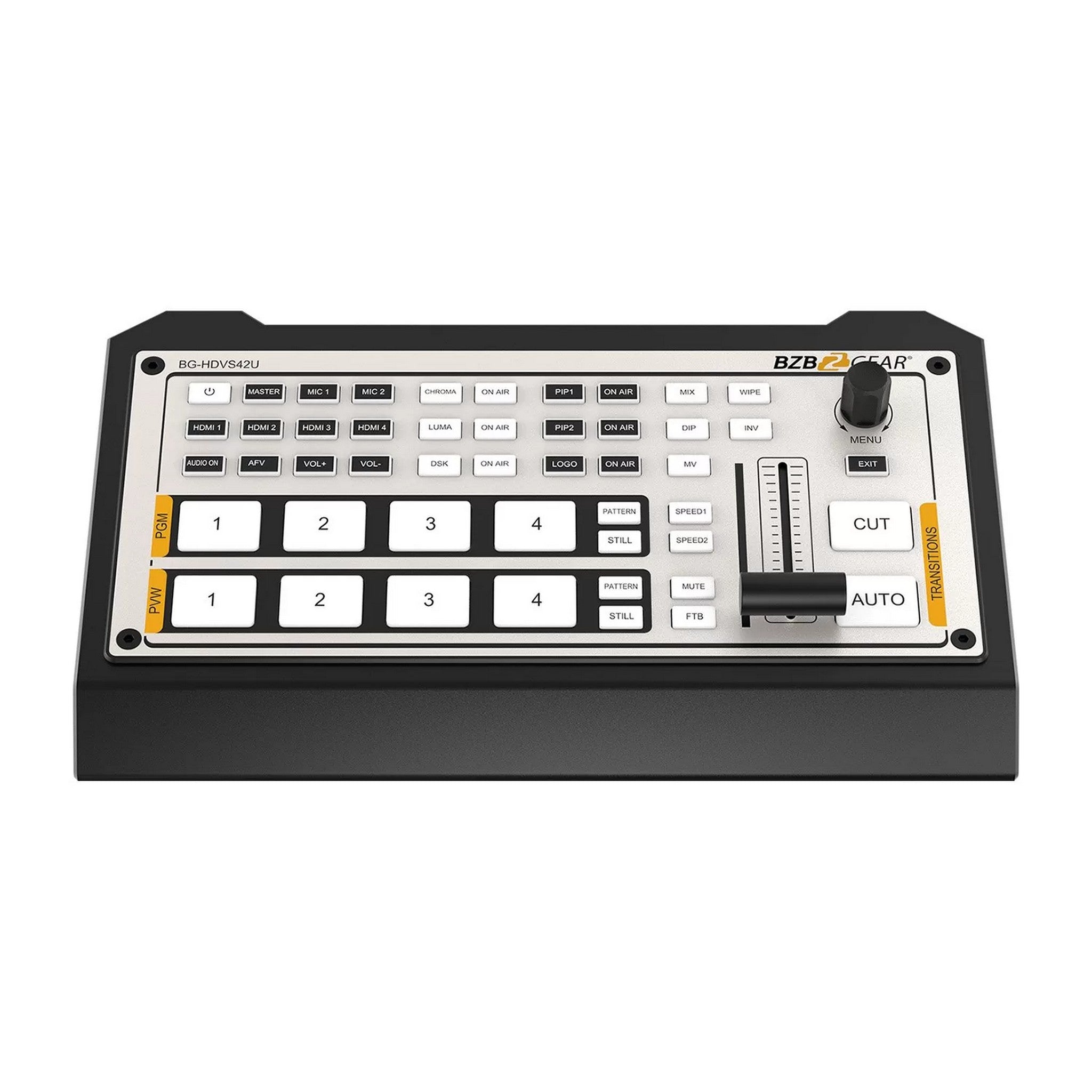 BZBGEAR BG-HDVS42U 4-Channel HDMI Professional Live Streaming Video and Audio Mixer Switcher for Enhanced Production