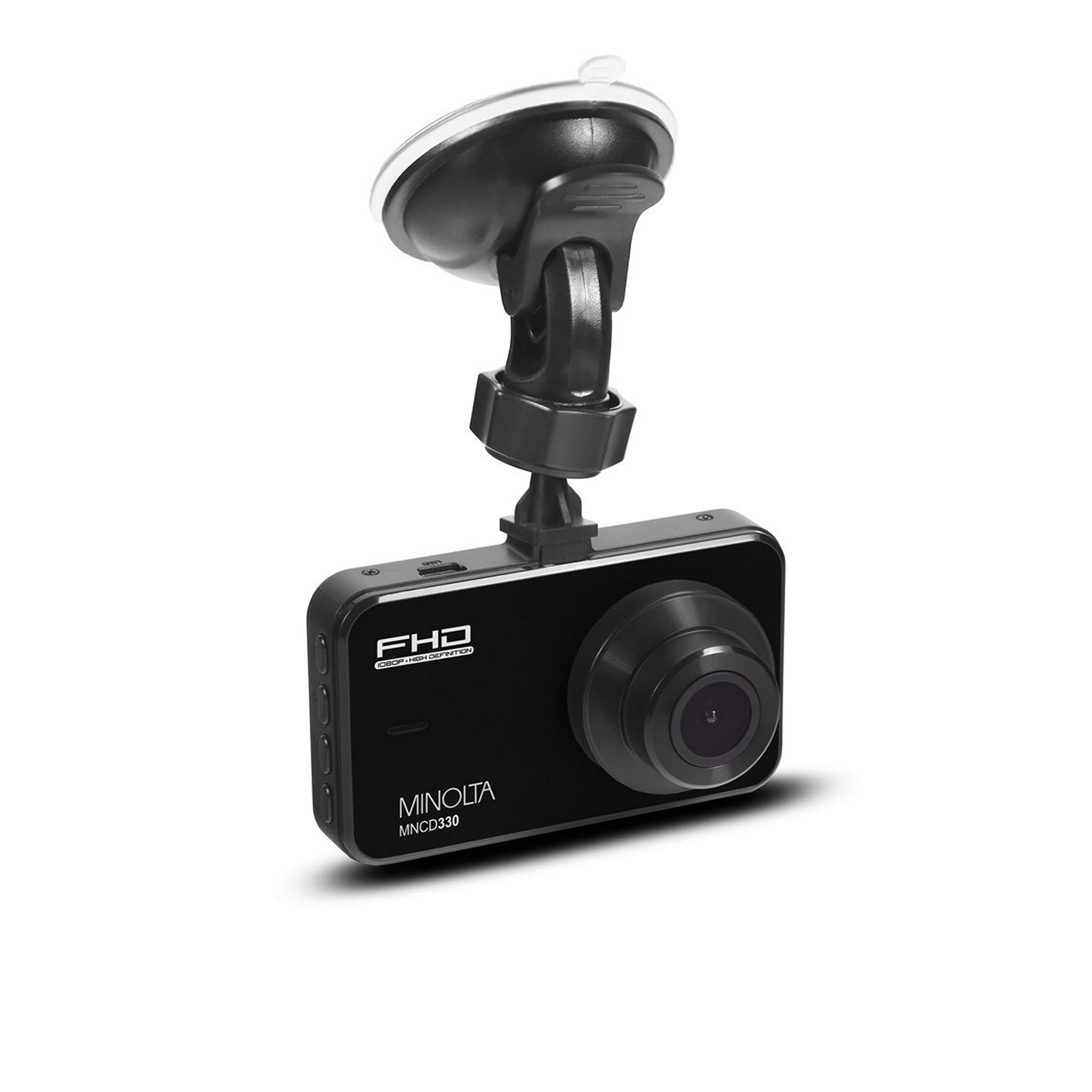 Black Minolta MNCD330 1080p Car Camcorder with 3.0-Inch LCD for Clear Road Recording