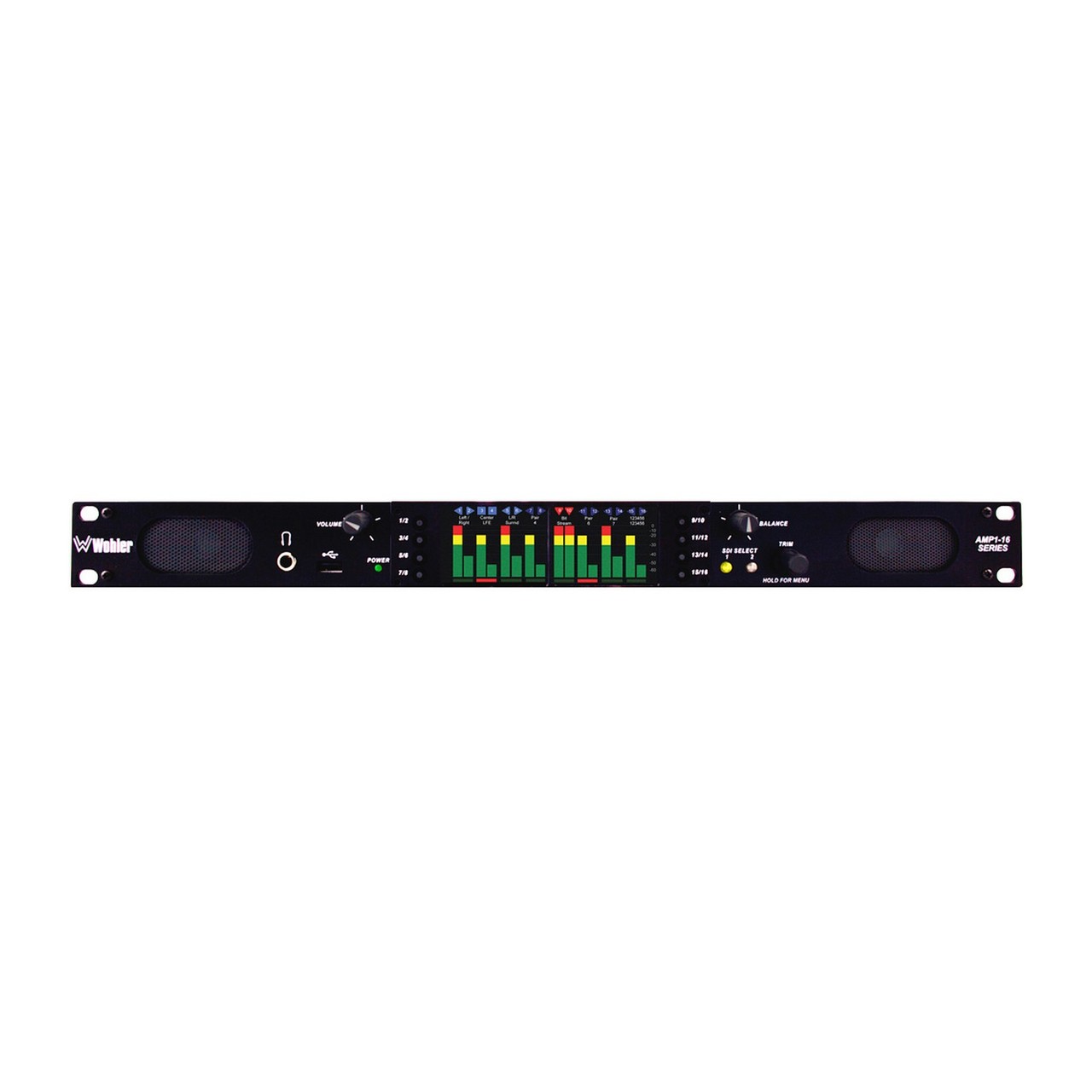 Wohler Dual SDI 16-Channel Rack-Mountable Professional Audio Monitoring Device - AMP1-16-M
