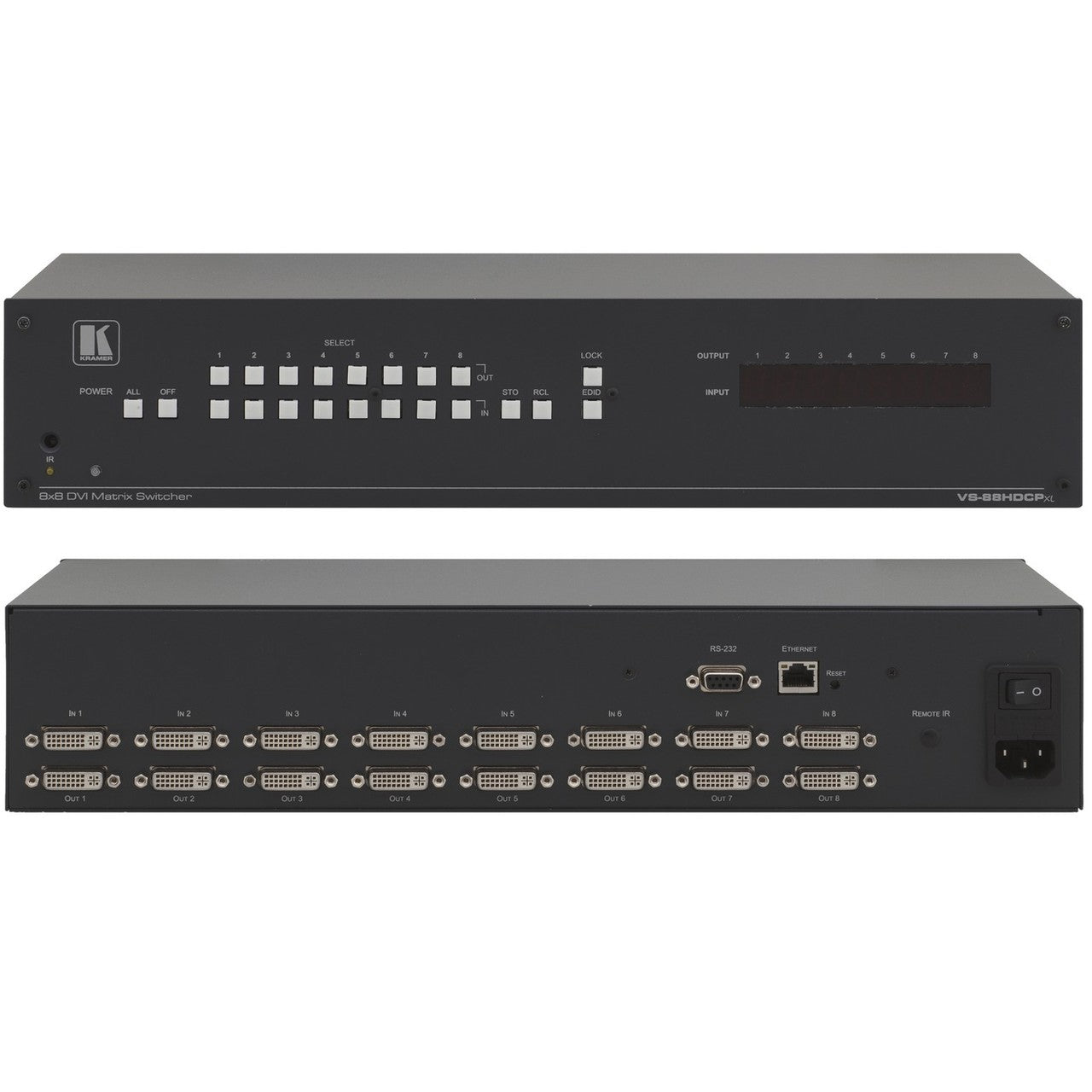 Kramer High - Performance 8x8 DVI and HDMI HDCP - Compatible Matrix Switcher VS - 88HDCPxl