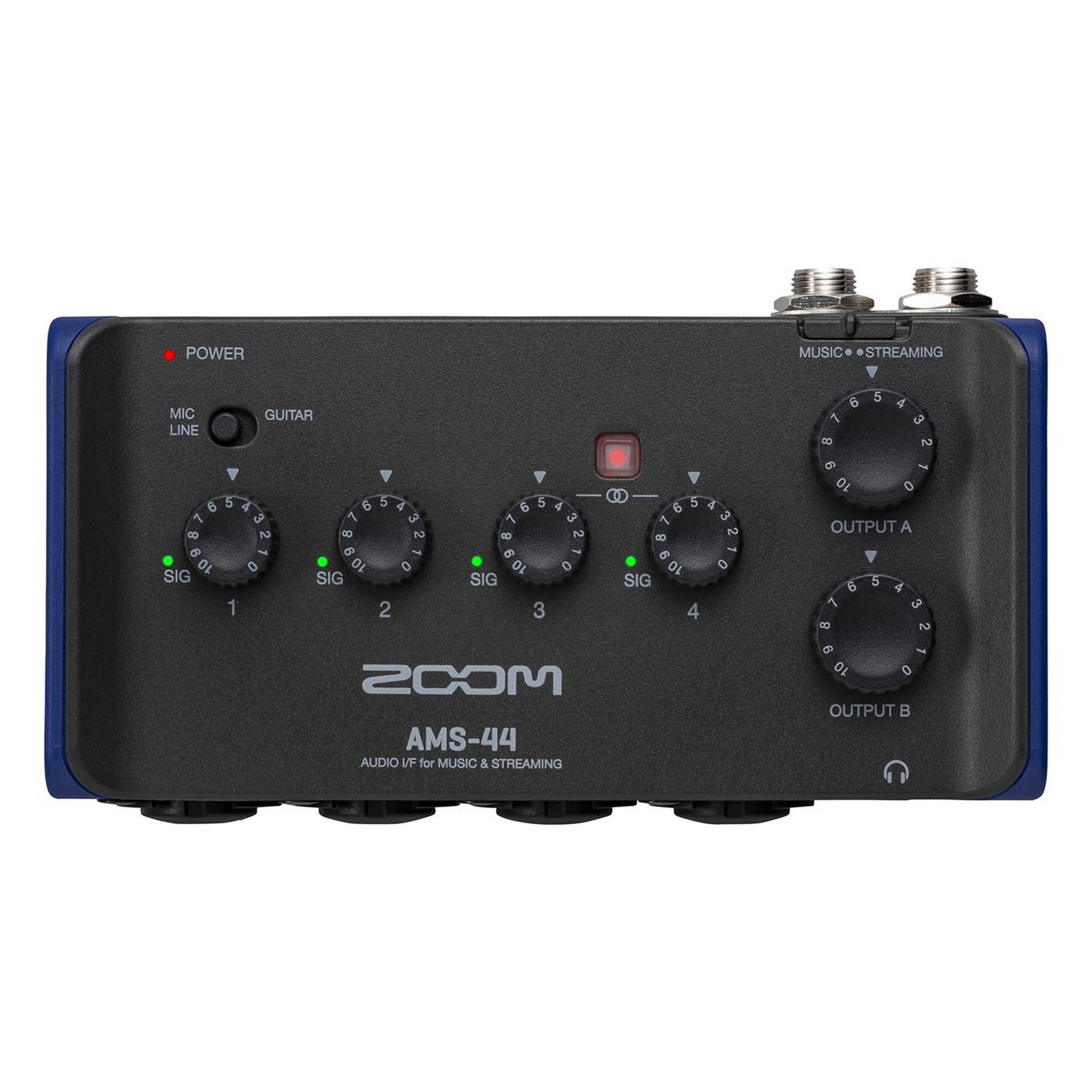 Zoom AMS-44 High-Performance 4-In/4-Out XLR/TRS Audio Interface for Recording and Streaming