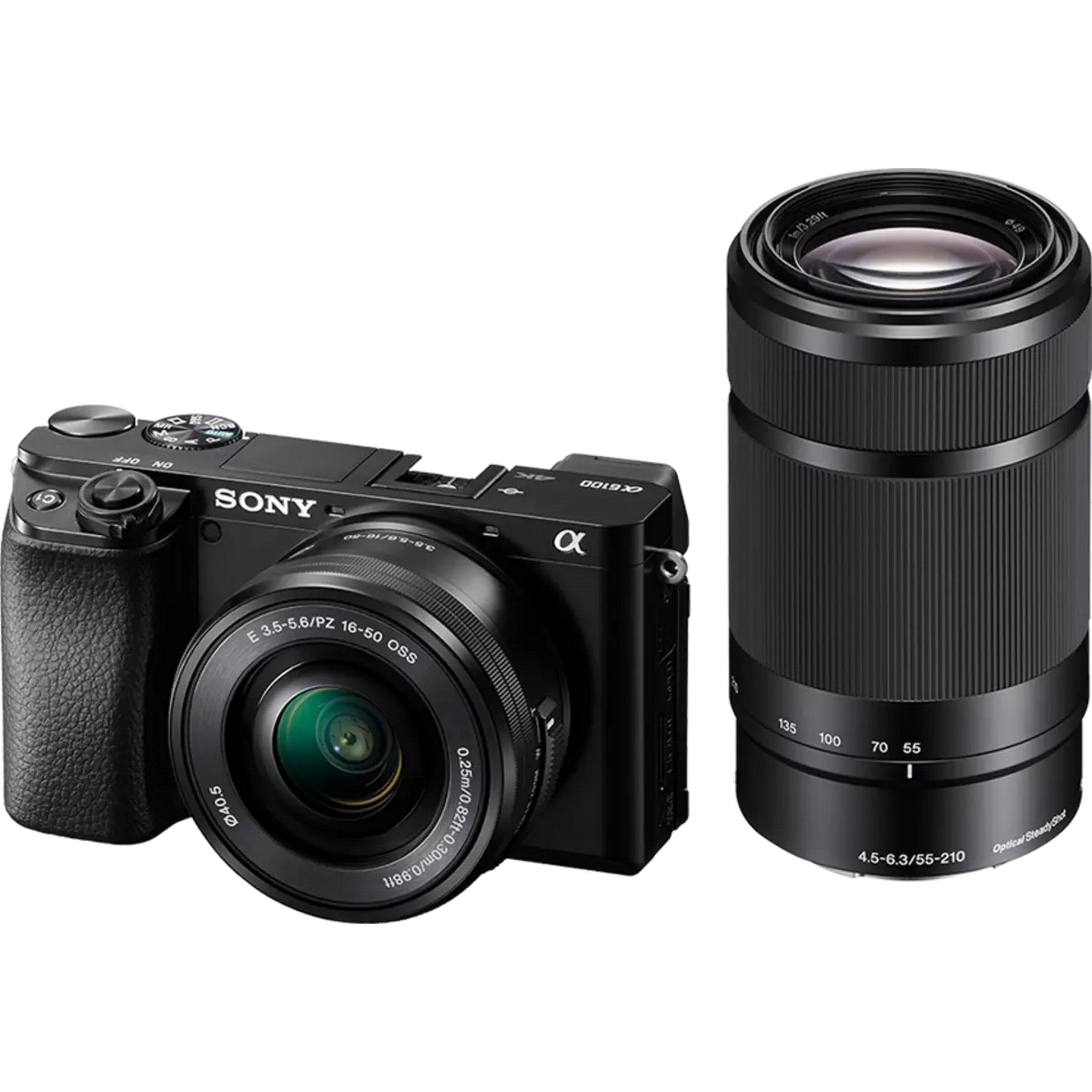 Sony Alpha 6100 Professional APS - C Interchangeable Lens Camera Bundle with Two Lenses for 4K/30p Video and 24.2MP/11FPS Photography