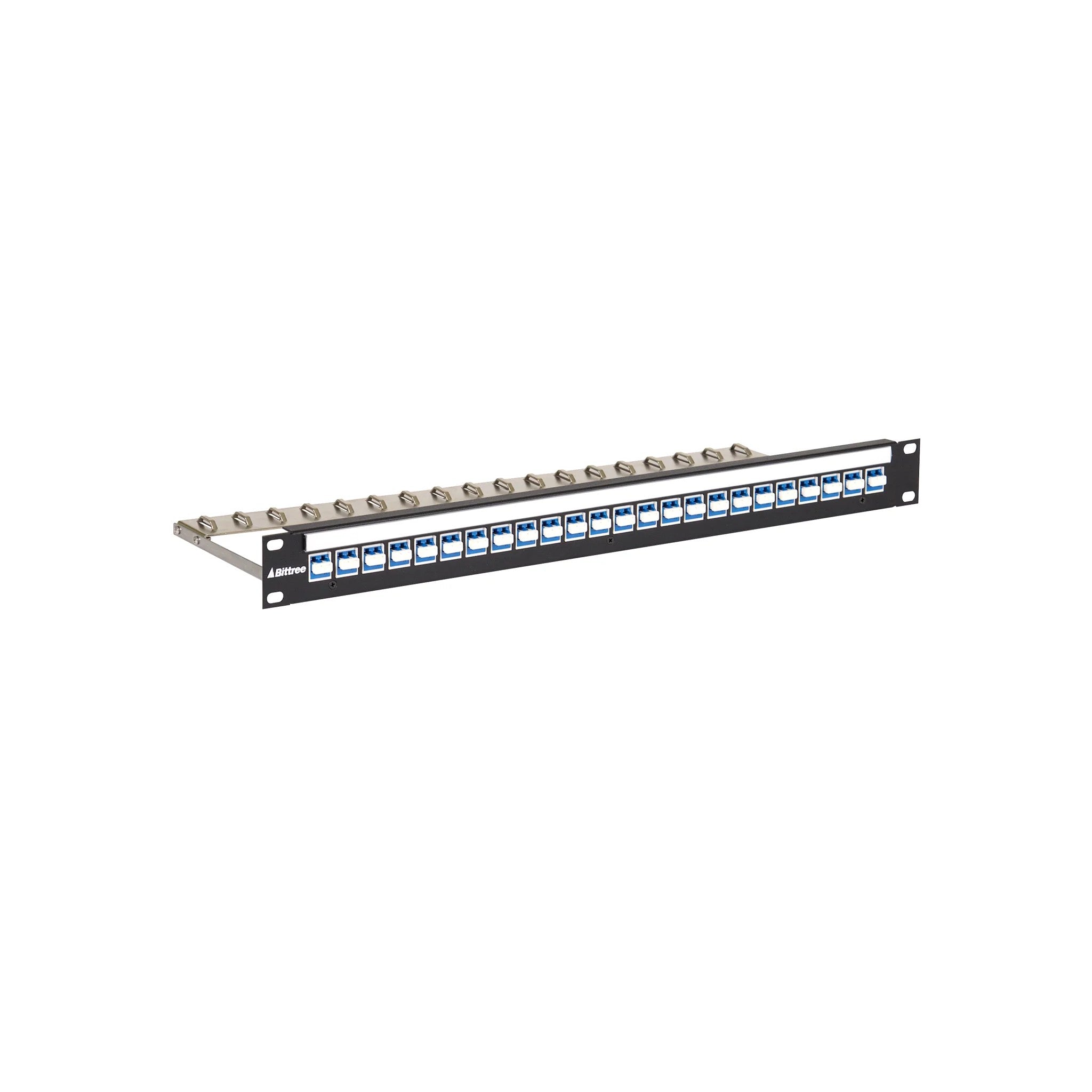 Bittree 1-Row 24-Coupler LC to LC UPC Blue Flush-Mount Fiber Keystone Panel
