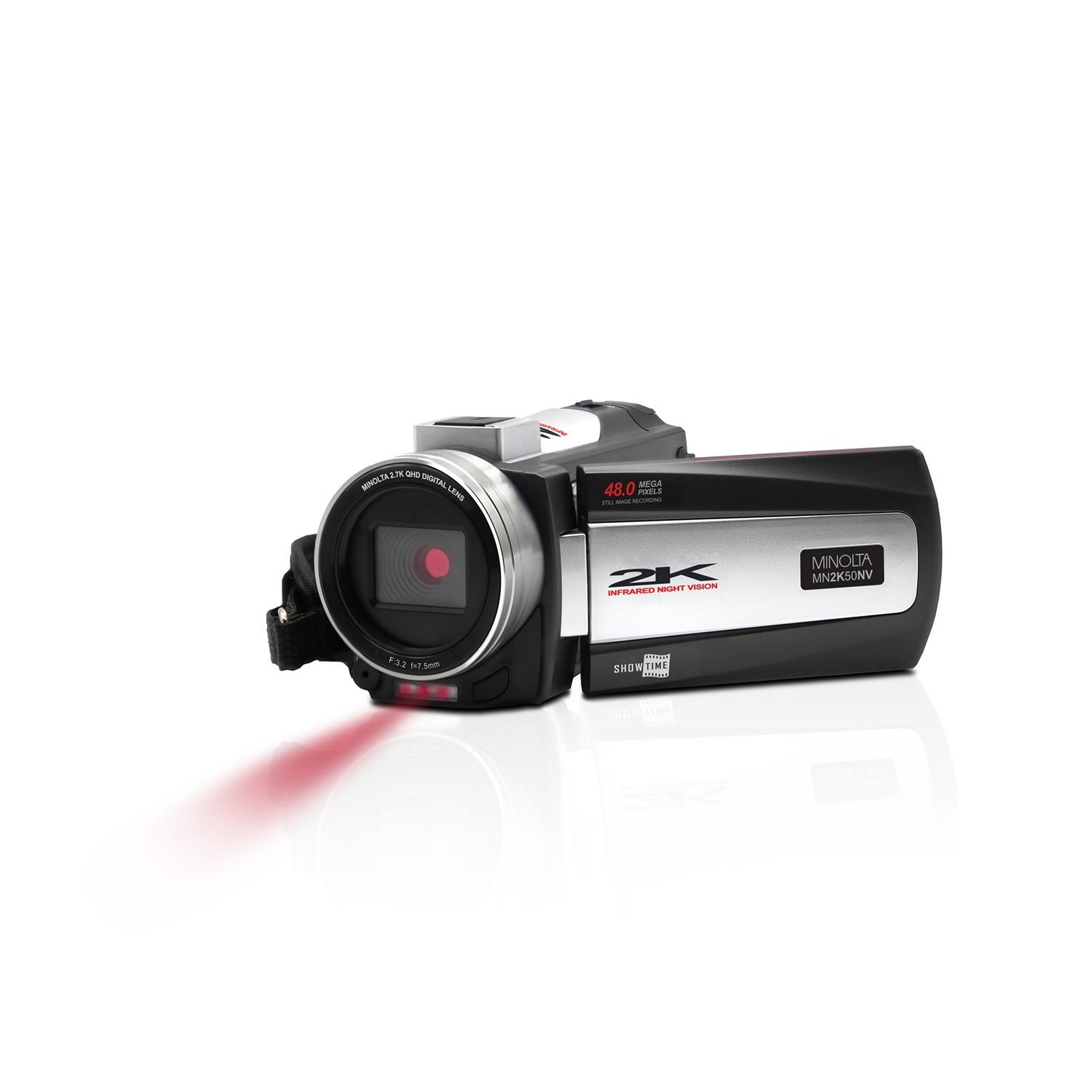 Minolta MN2K50NV 2.7K Ultra HD 48 MP Night Vision Camcorder, Black