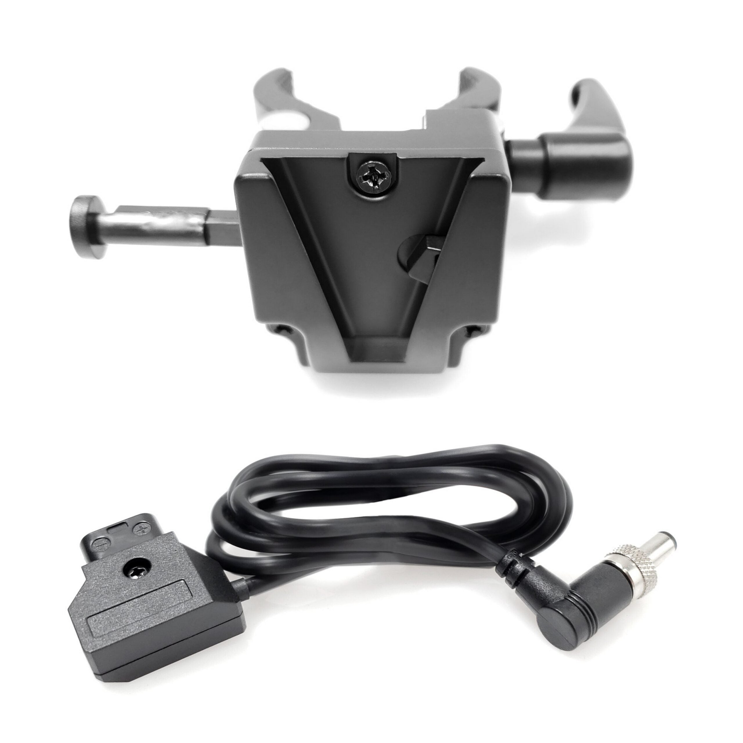 Ikan PT-PWR-DTAP-V Professional D-Tap Connector and V-Mount Clamp Threaded Power Cable for Teleprompter Monitors