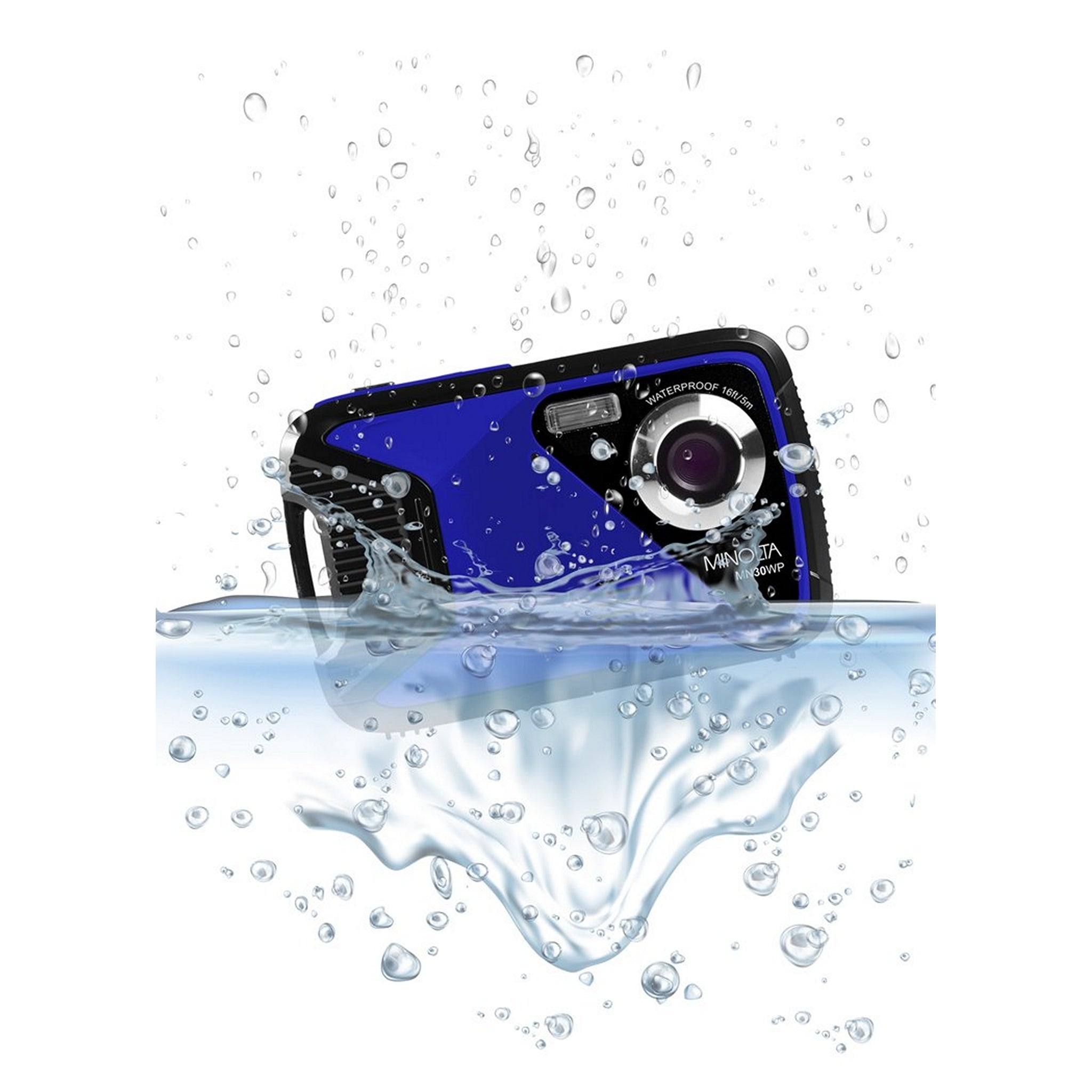 Blue Minolta MN30WP 21MP 1080P HD Compact Waterproof Digital Camera