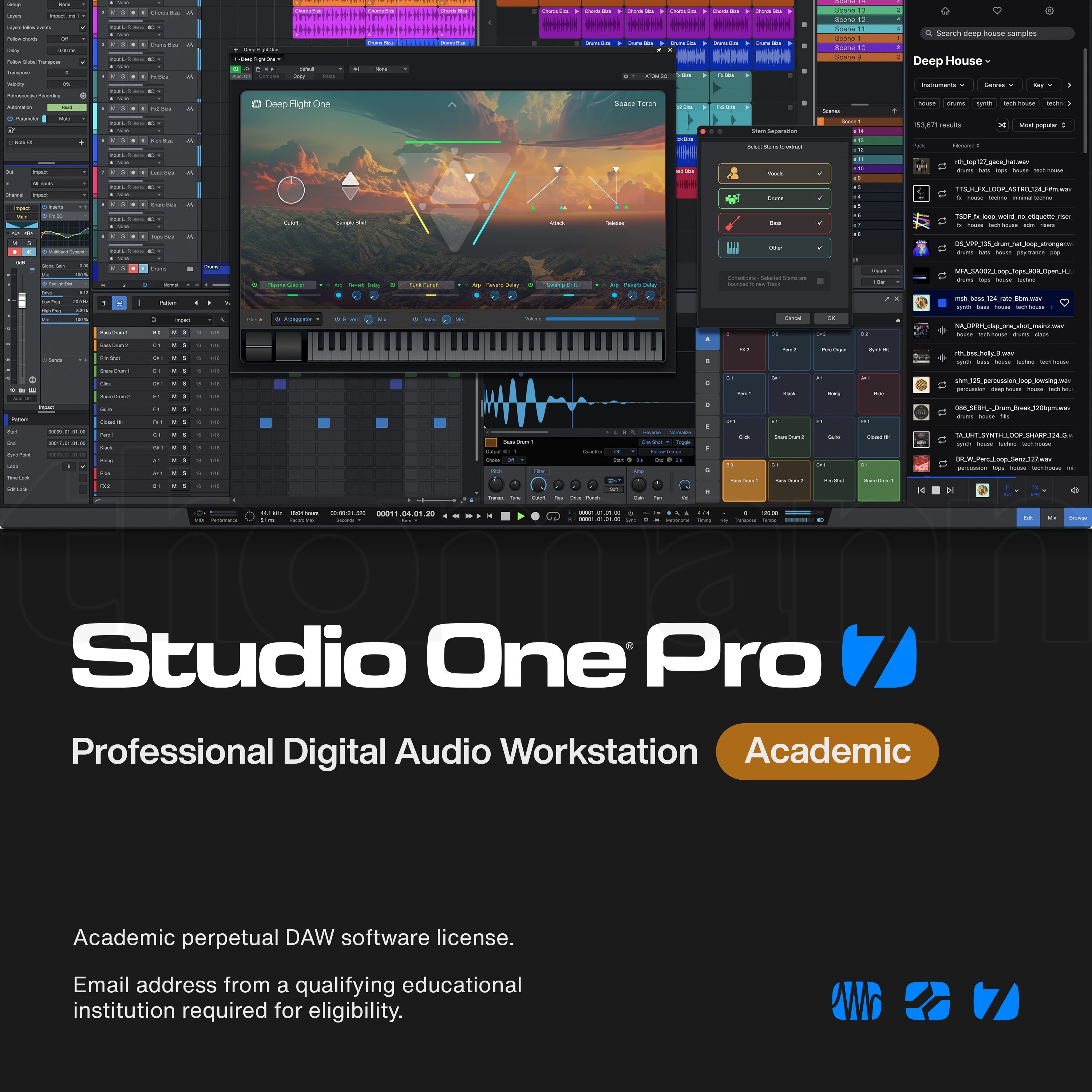 PreSonus Studio One Professional Music Production Software Version 7 - Educational Digital Download for Students and Teachers